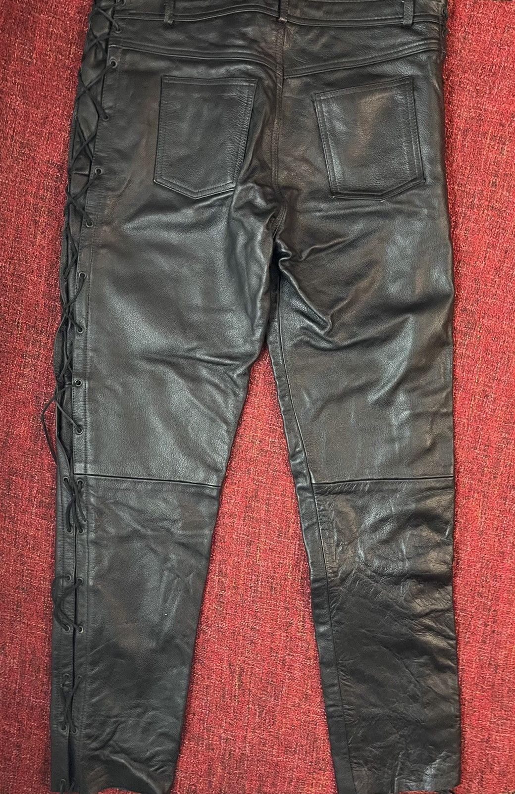 Japanese Brand × Vintage Vintage Y2K Avant Garde biker leather pants Size US 38 / EU 54 - 3 Thumbnail