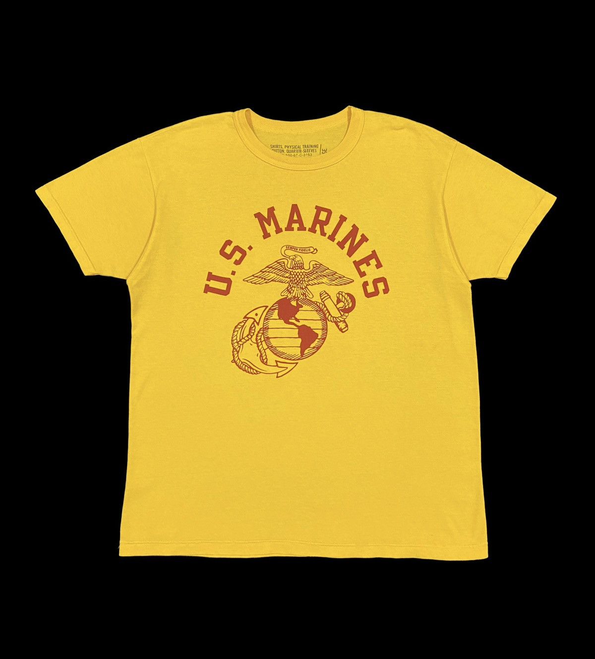 image of The Real Mccoys x USAF Michill Sporting Goods X Toys Mccoys Mfg.co Us Marine Tee in Yellow/Red (Siz
