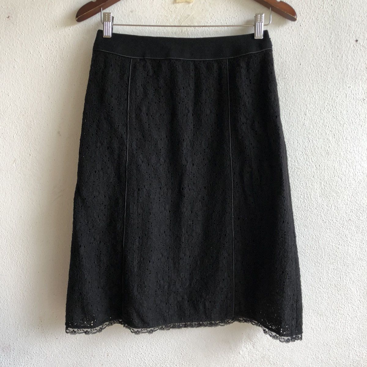 PAUL STUART lace fabric midi skirt