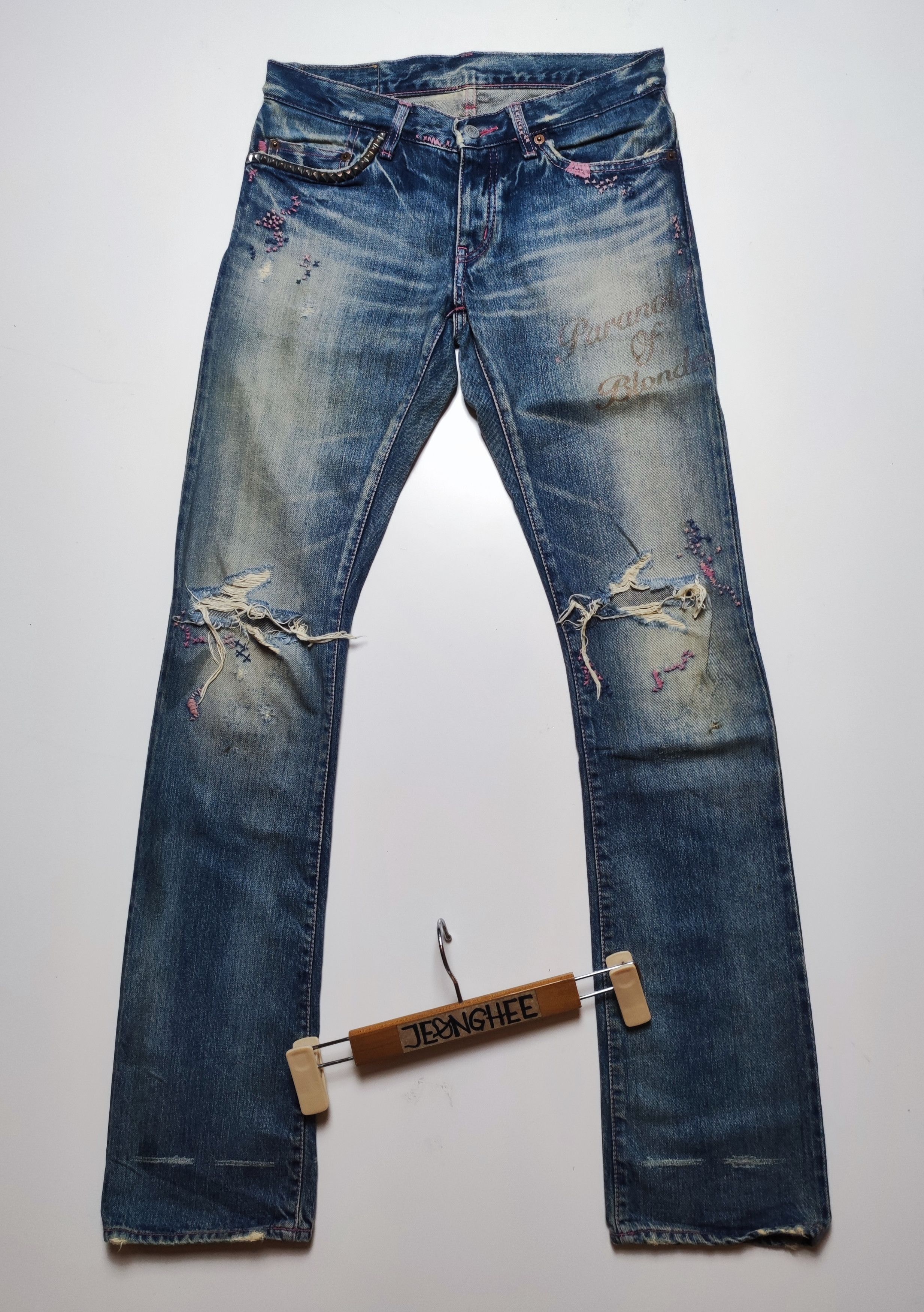 Vtg Hysteric Glamour Paranoid Of Blonde Distressed Denim