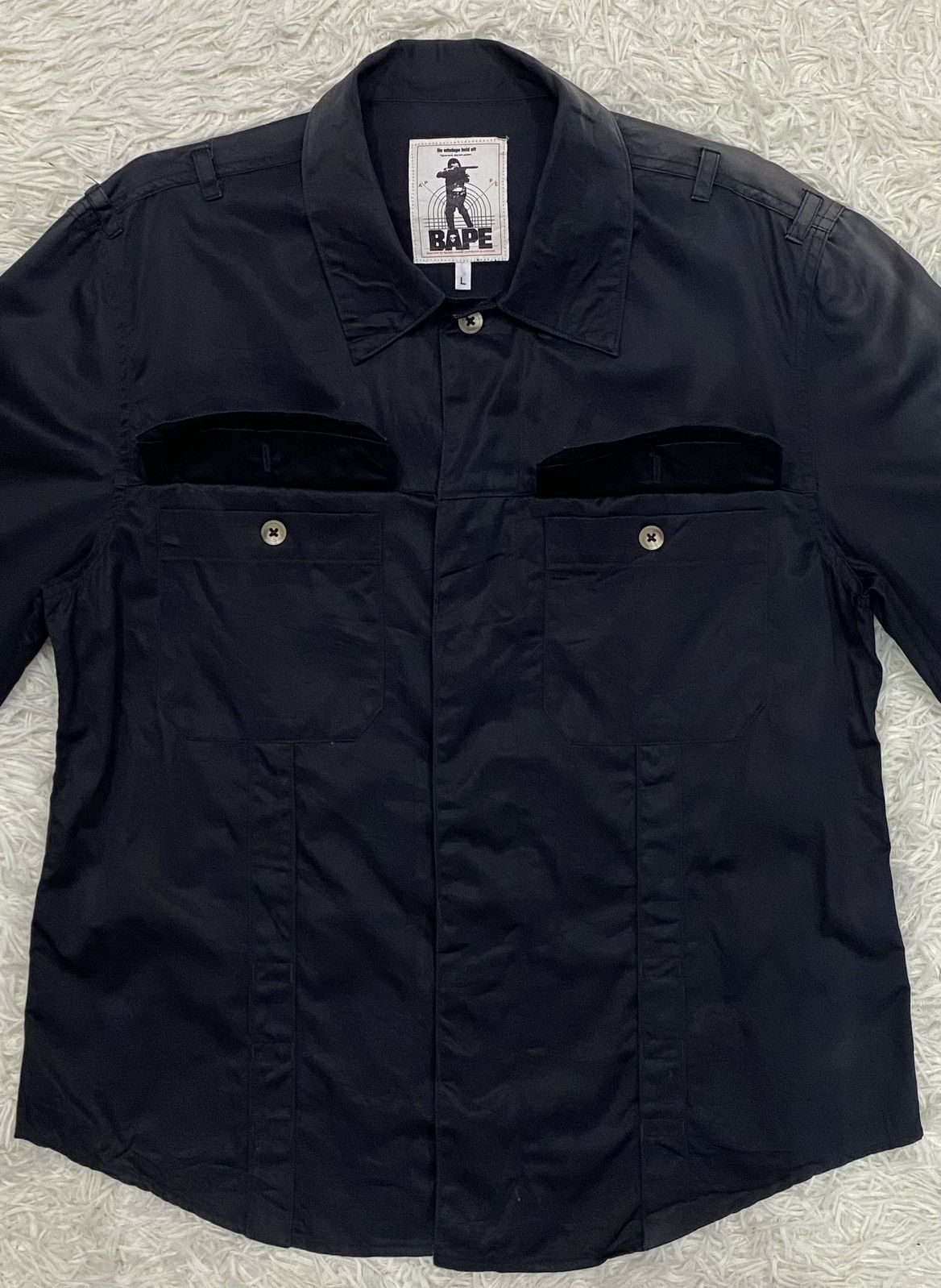 Bape × Vintage BAPE Gothic Style Button Up Shirt Size US M / EU 48-50 / 2 - 3 Thumbnail