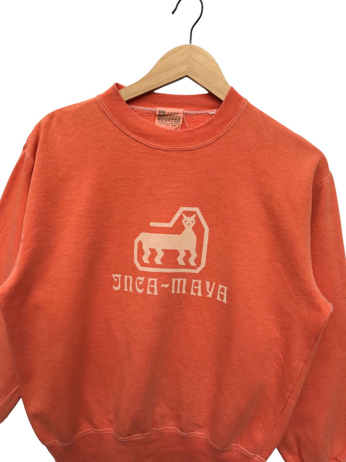 Vintage Vintage Houston Orange Poly Cotton Sweatshirt Size US M / EU 48-50 / 2 - 4 Thumbnail