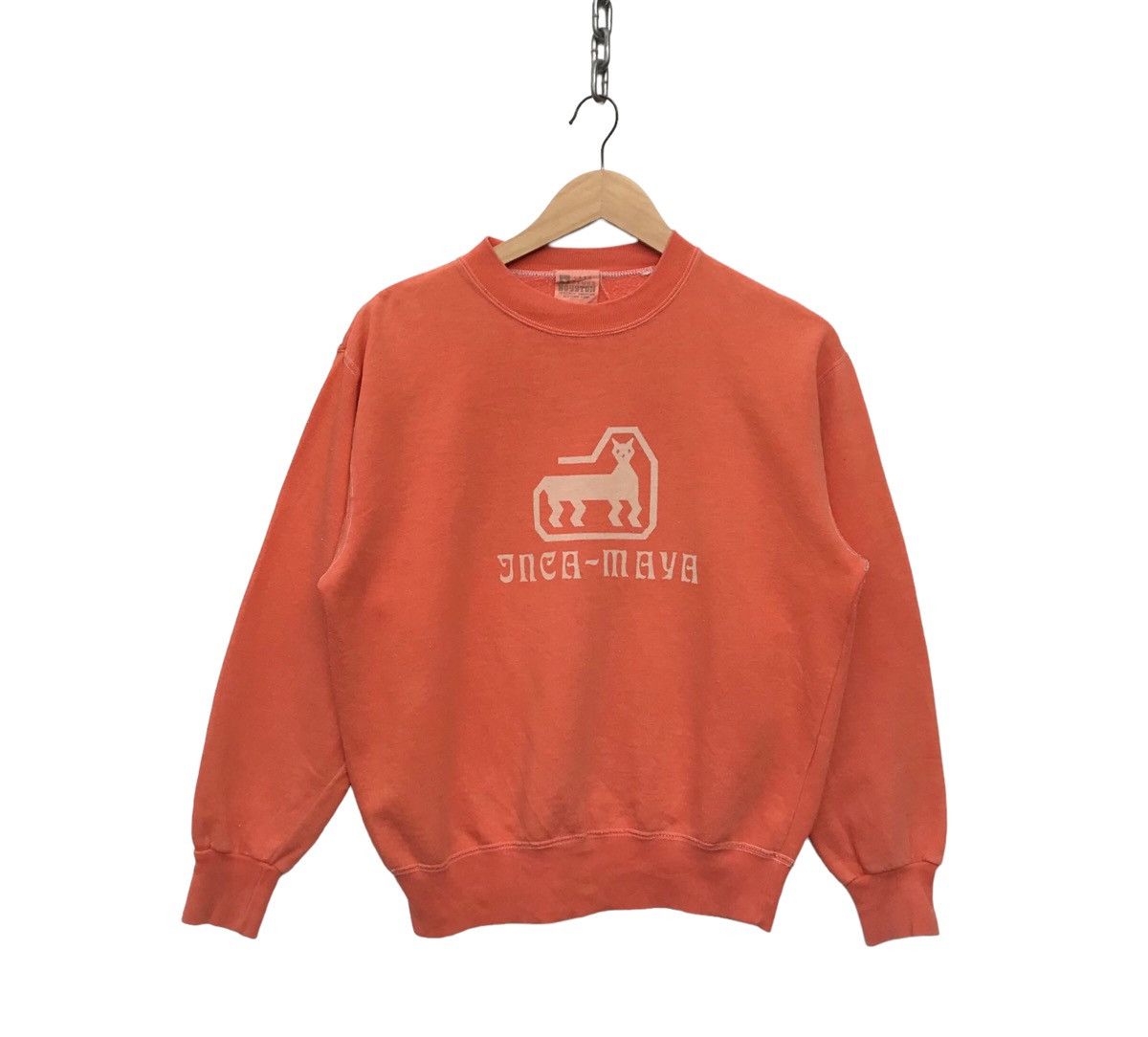 Vintage Vintage Houston Orange Poly Cotton Sweatshirt Size US M / EU 48-50 / 2 - 1 Thumbnail