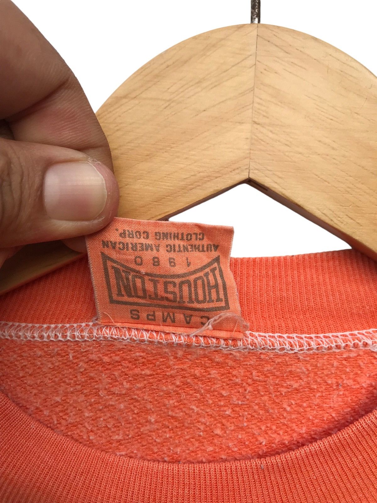 Vintage Vintage Houston Orange Poly Cotton Sweatshirt Size US M / EU 48-50 / 2 - 3 Thumbnail