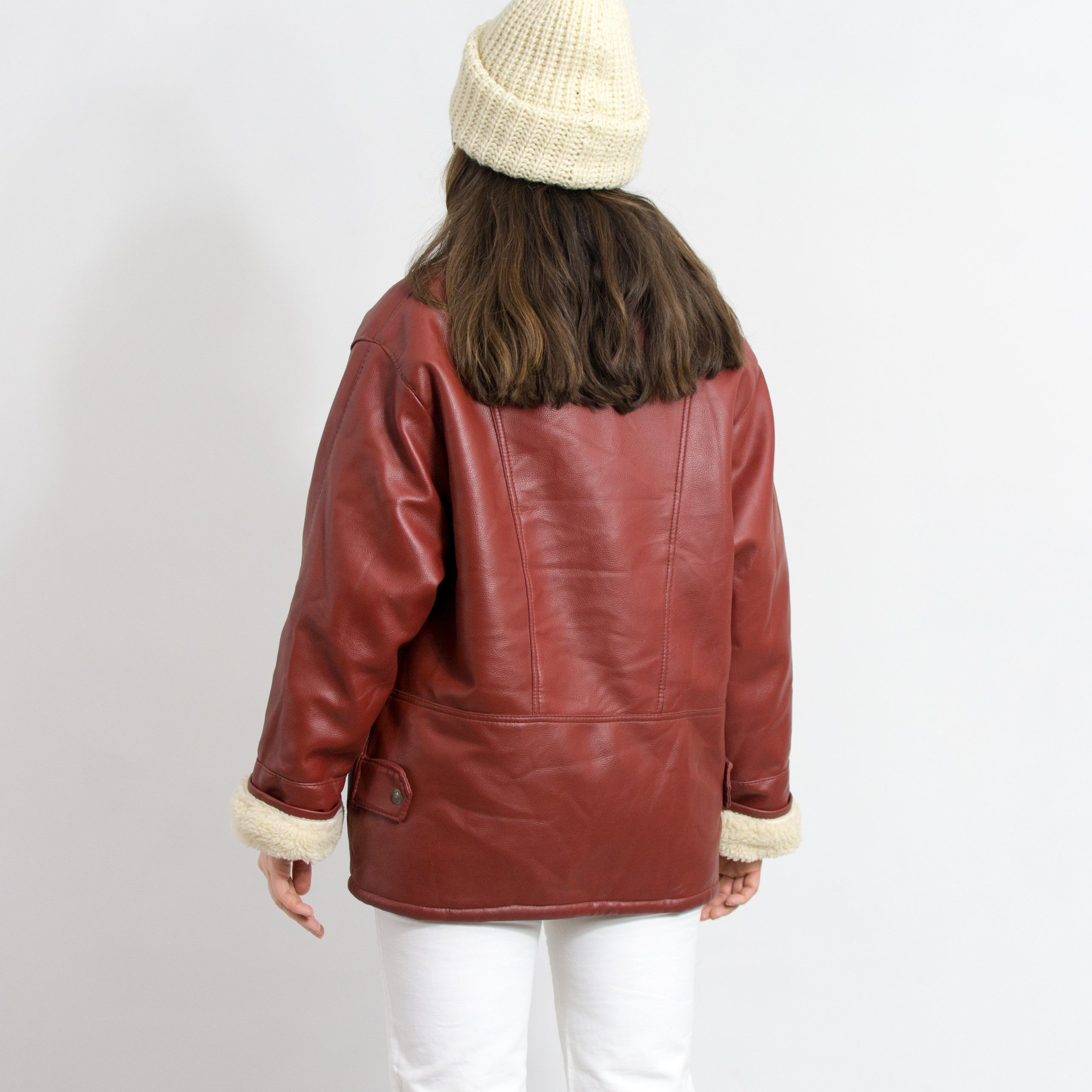 Vintage Shearling jacket vintage faux fur leather jacket Size L / US 10 / IT 46 - 6 Thumbnail