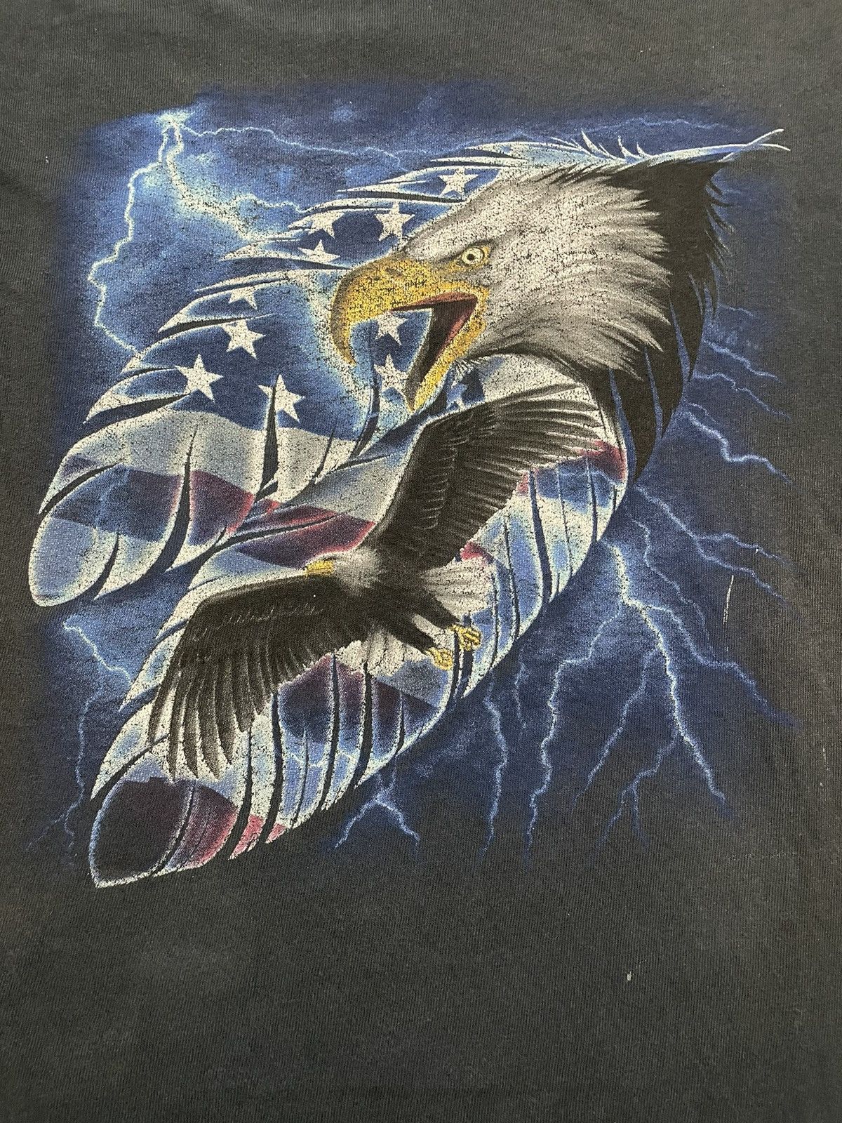 Vintage Vintage Y2K Sun Faded The Eagles Lightning American Flag Size US XXL / EU 58 / 5 - 4 Thumbnail