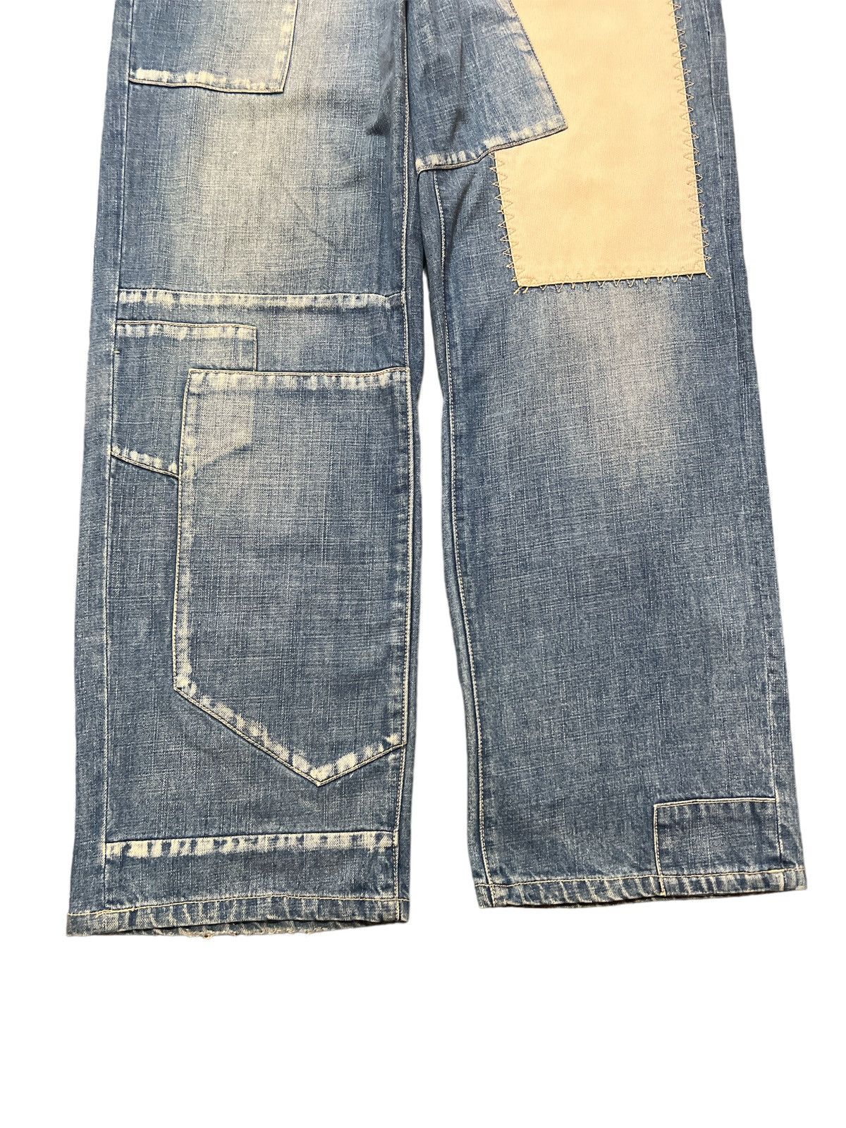 Japanese Brand BAGGY💥ANB BRAND PATCH WORK DENIM PANT Size US 30 / EU 46 - 4 Thumbnail