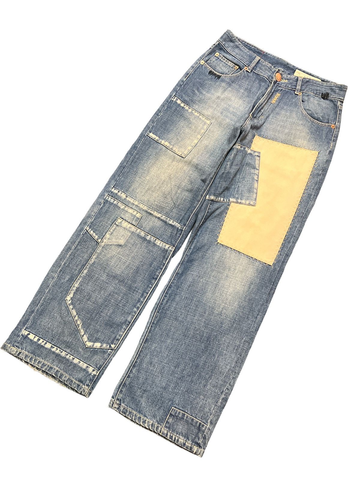 Japanese Brand BAGGY💥ANB BRAND PATCH WORK DENIM PANT Size US 30 / EU 46 - 5 Thumbnail
