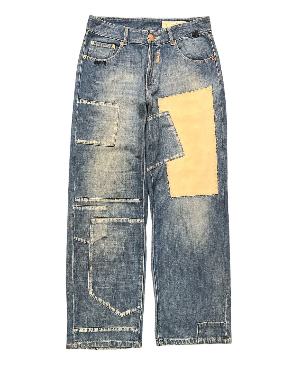 BAGGY💥ANB BRAND PATCH WORK DENIM PANT