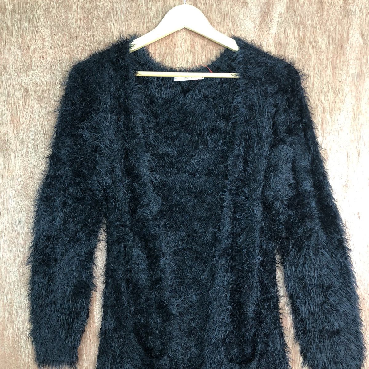 Homespun Knitwear × Japanese Brand Japan Black Mohair Cardigan Knitwear Size US M / EU 48-50 / 2 - 2 Thumbnail