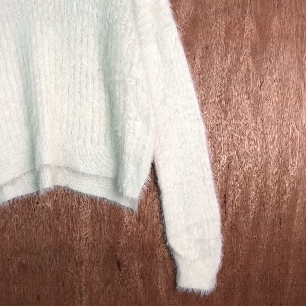 Homespun Knitwear Ozoc White Mohair Shag Shaggy Knitwear Size US M / EU 48-50 / 2 - 5 Thumbnail