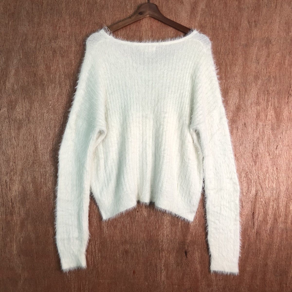 Homespun Knitwear Ozoc White Mohair Shag Shaggy Knitwear Size US M / EU 48-50 / 2 - 9 Thumbnail