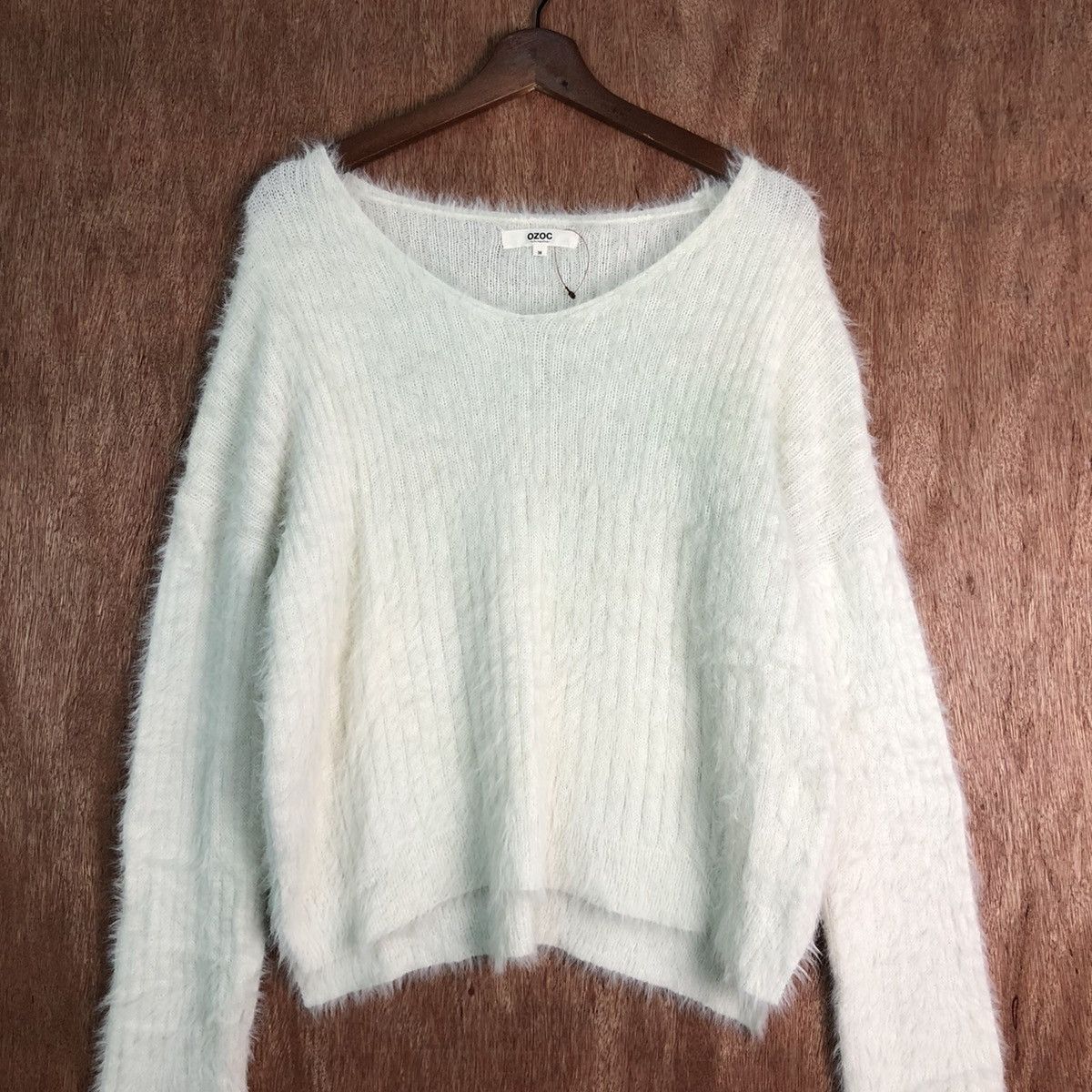 Homespun Knitwear Ozoc White Mohair Shag Shaggy Knitwear Size US M / EU 48-50 / 2 - 3 Thumbnail