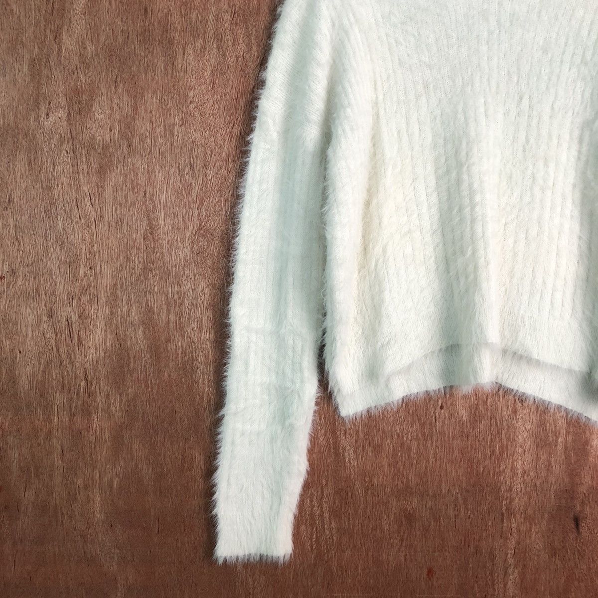 Homespun Knitwear Ozoc White Mohair Shag Shaggy Knitwear Size US M / EU 48-50 / 2 - 7 Thumbnail