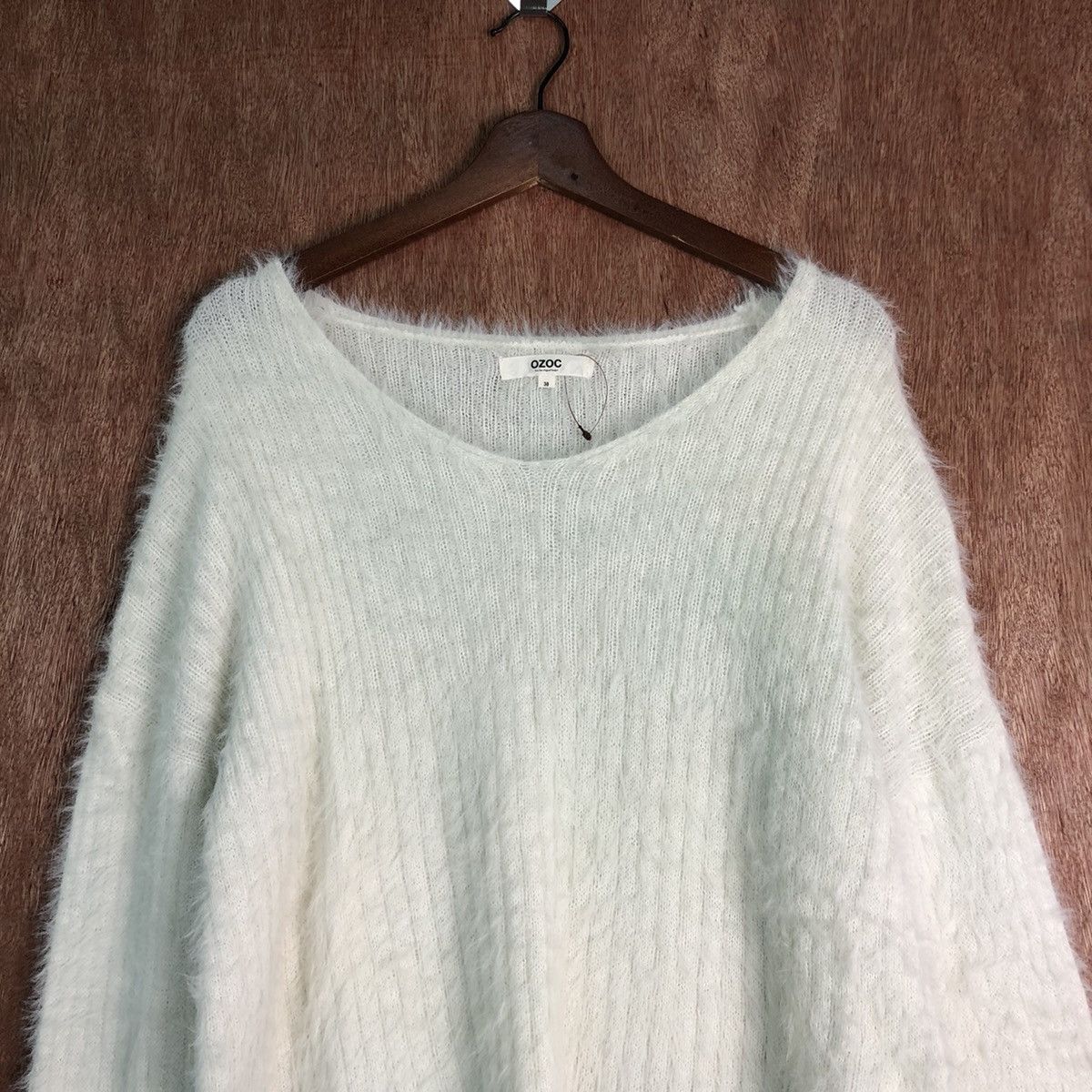 Homespun Knitwear Ozoc White Mohair Shag Shaggy Knitwear Size US M / EU 48-50 / 2 - 2 Thumbnail