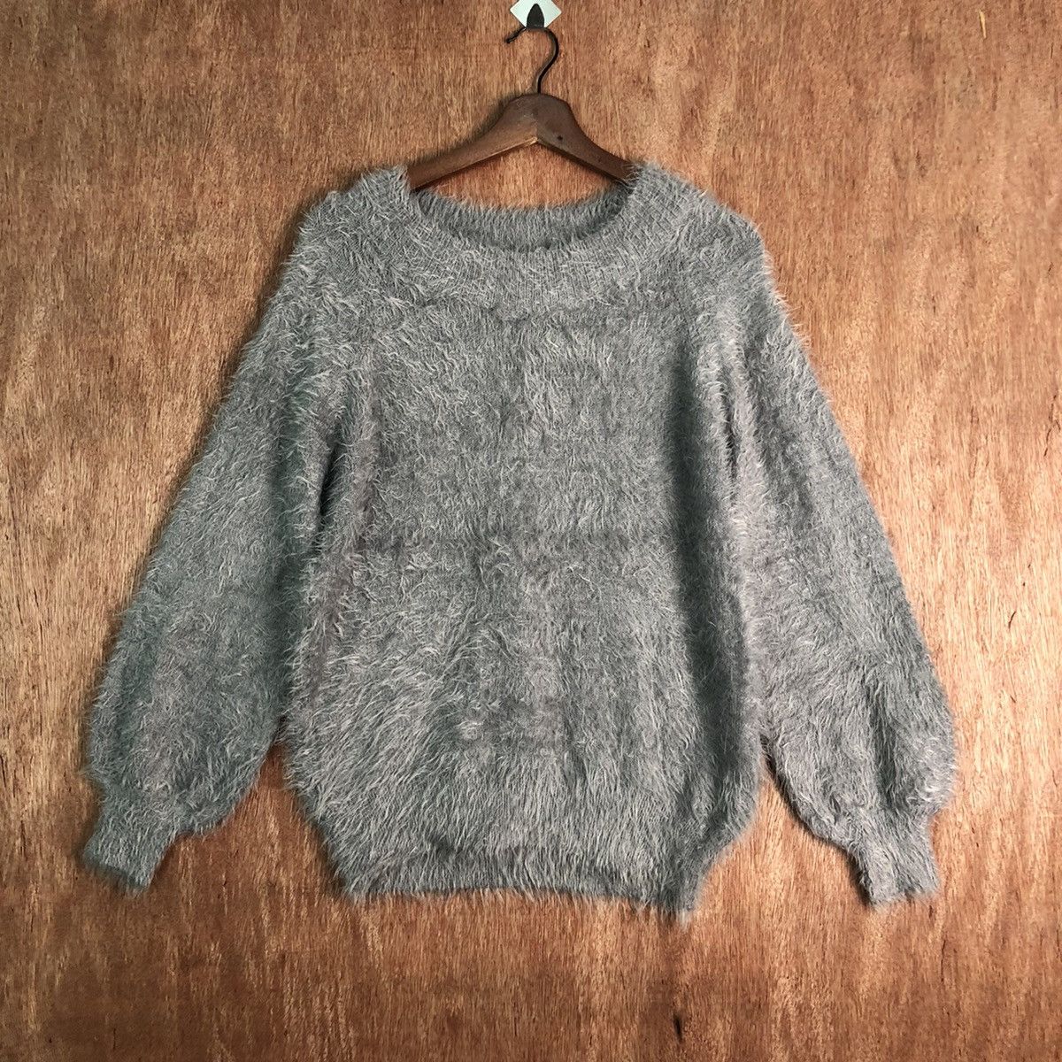 image of Homespun Knitwear Japan Grey Mohair Baggy Knitwear, Men's (Size Medium)