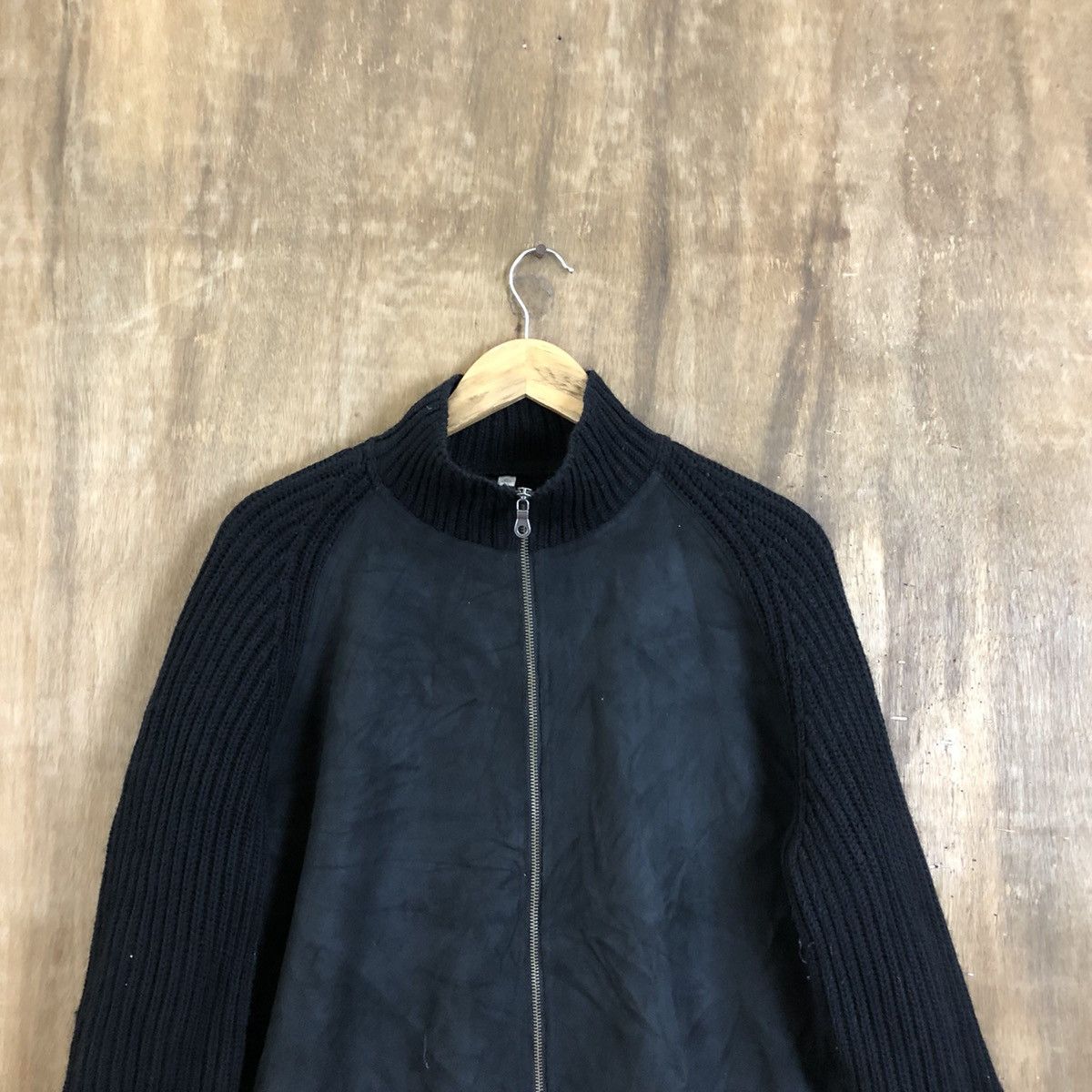 image of Uniqlo Black Zip Cardigan Knitwear Sweater 097, Men's (Size XL)