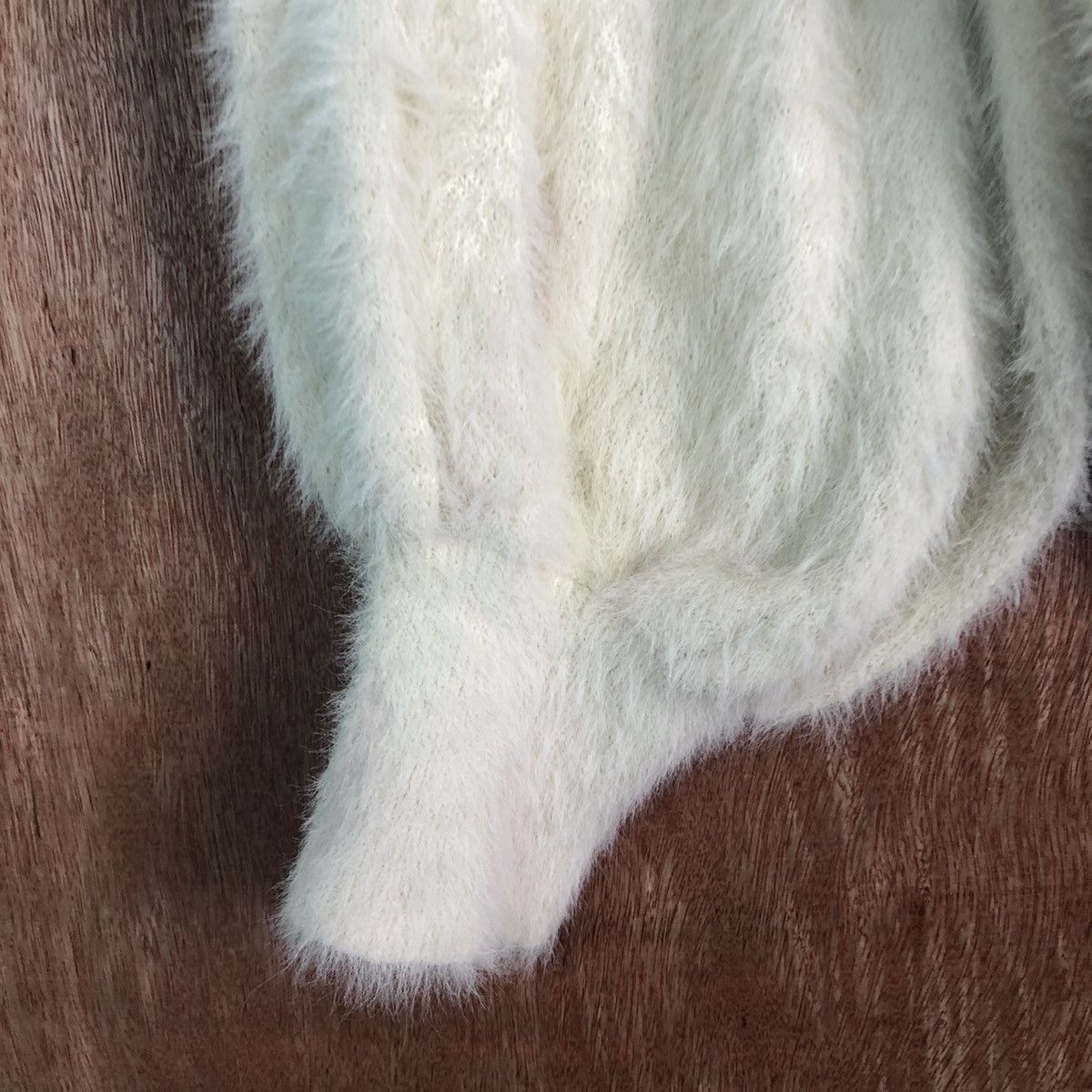 Homespun Knitwear Earth Music & ecology White Mohair Fur Shaggy Knitwear Size US L / EU 52-54 / 3 - 6 Thumbnail