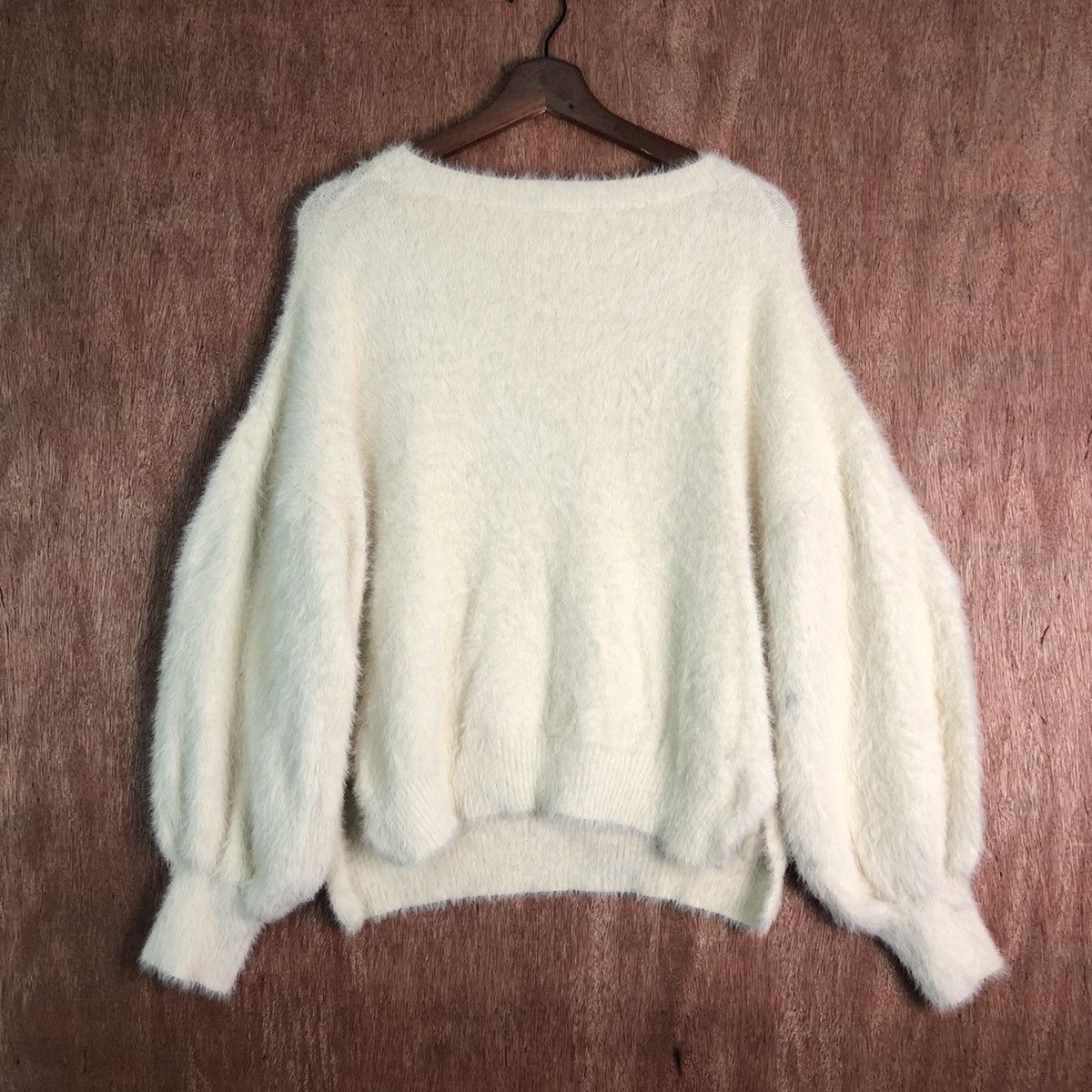 Homespun Knitwear Earth Music & ecology White Mohair Fur Shaggy Knitwear Size US L / EU 52-54 / 3 - 10 Thumbnail