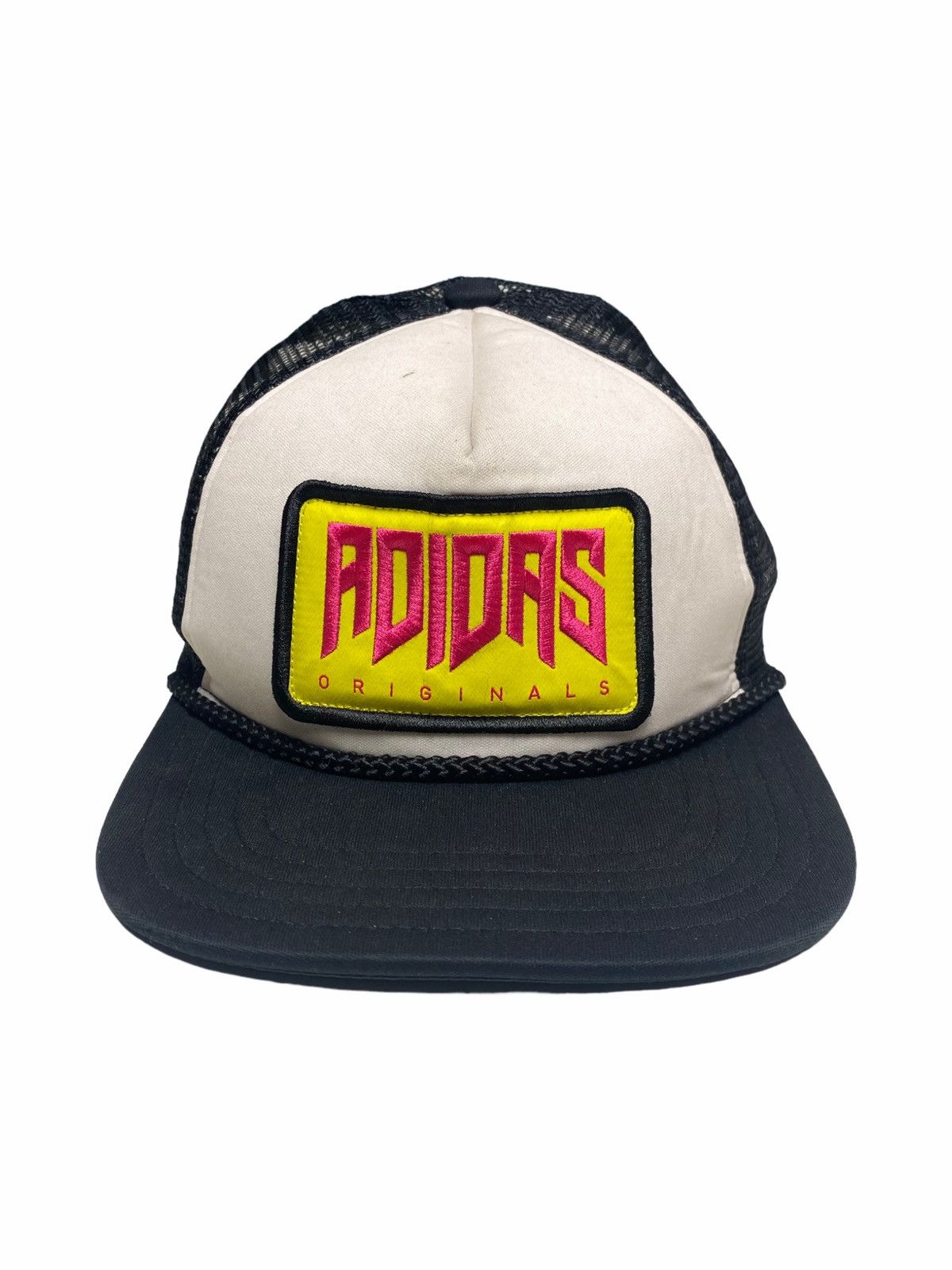 Adidas Y2K Adidas - Heavy Metal Logo Trucker Hat Not Balenciaga Size ONE SIZE - 1 Thumbnail