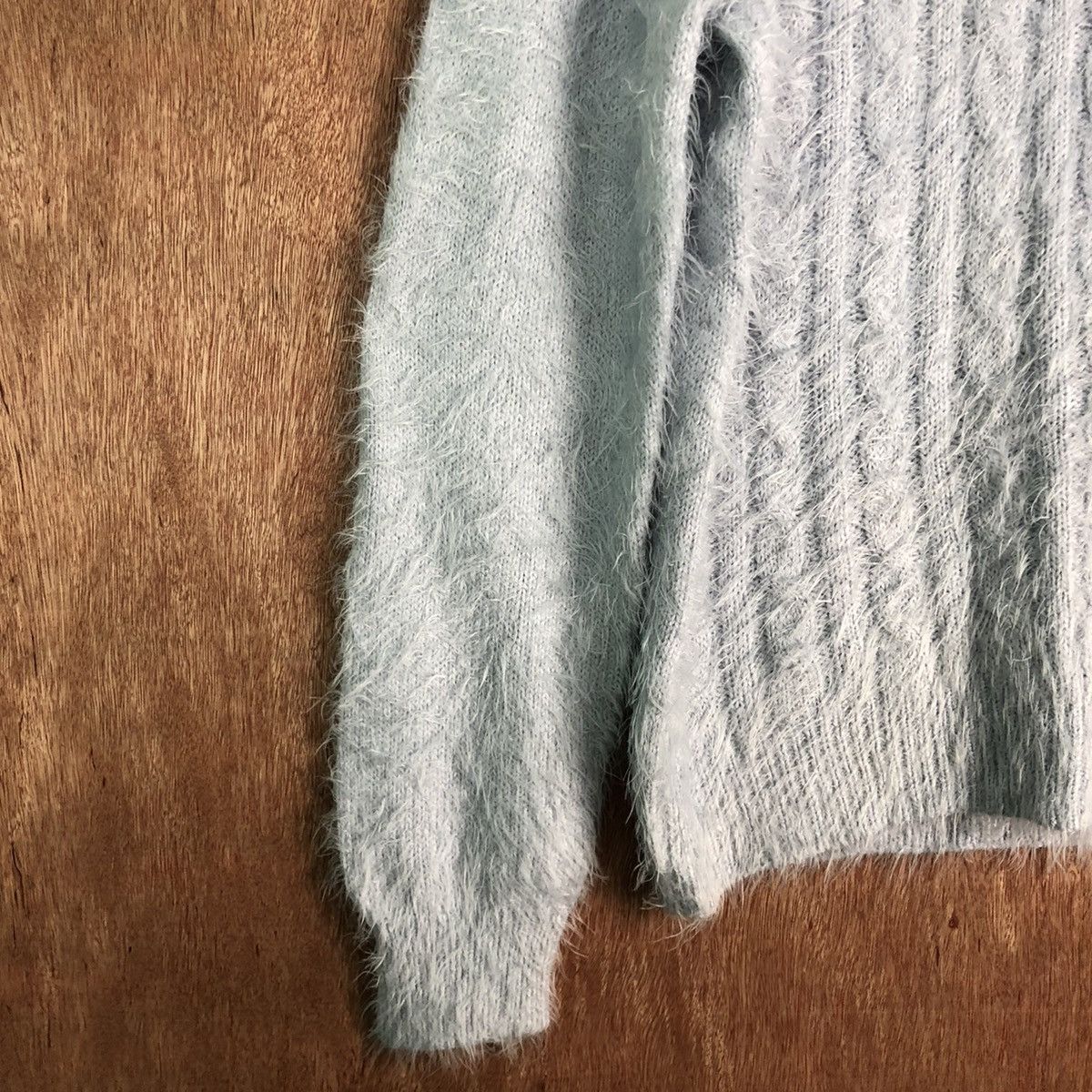 Homespun Knitwear HK Work London Soft Blue MOhair Knitwear Size US L / EU 52-54 / 3 - 7 Thumbnail