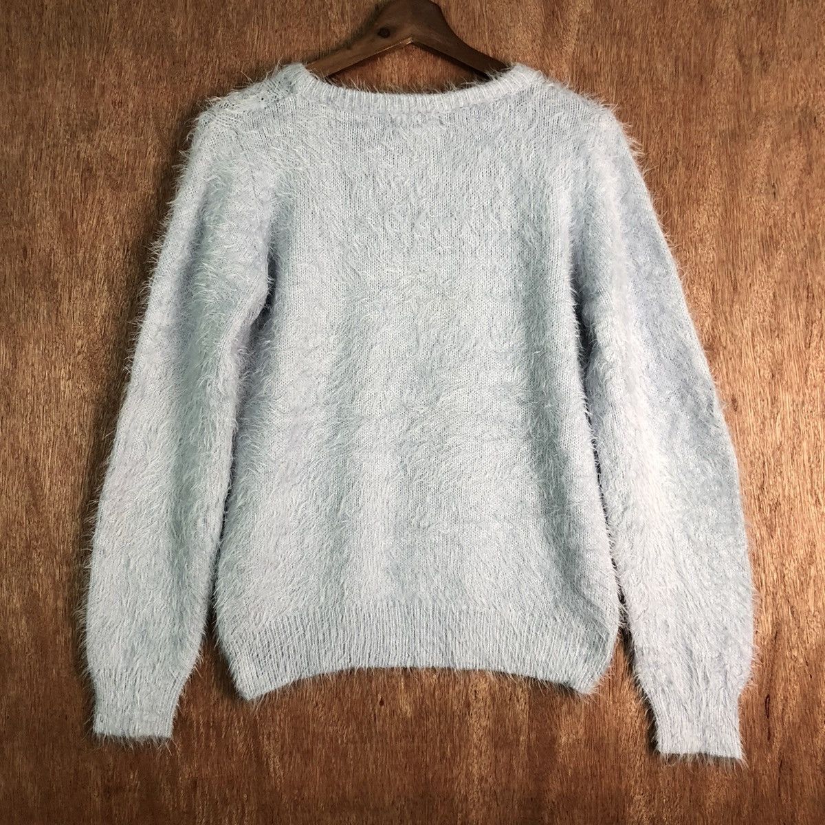 Homespun Knitwear HK Work London Soft Blue MOhair Knitwear Size US L / EU 52-54 / 3 - 11 Thumbnail