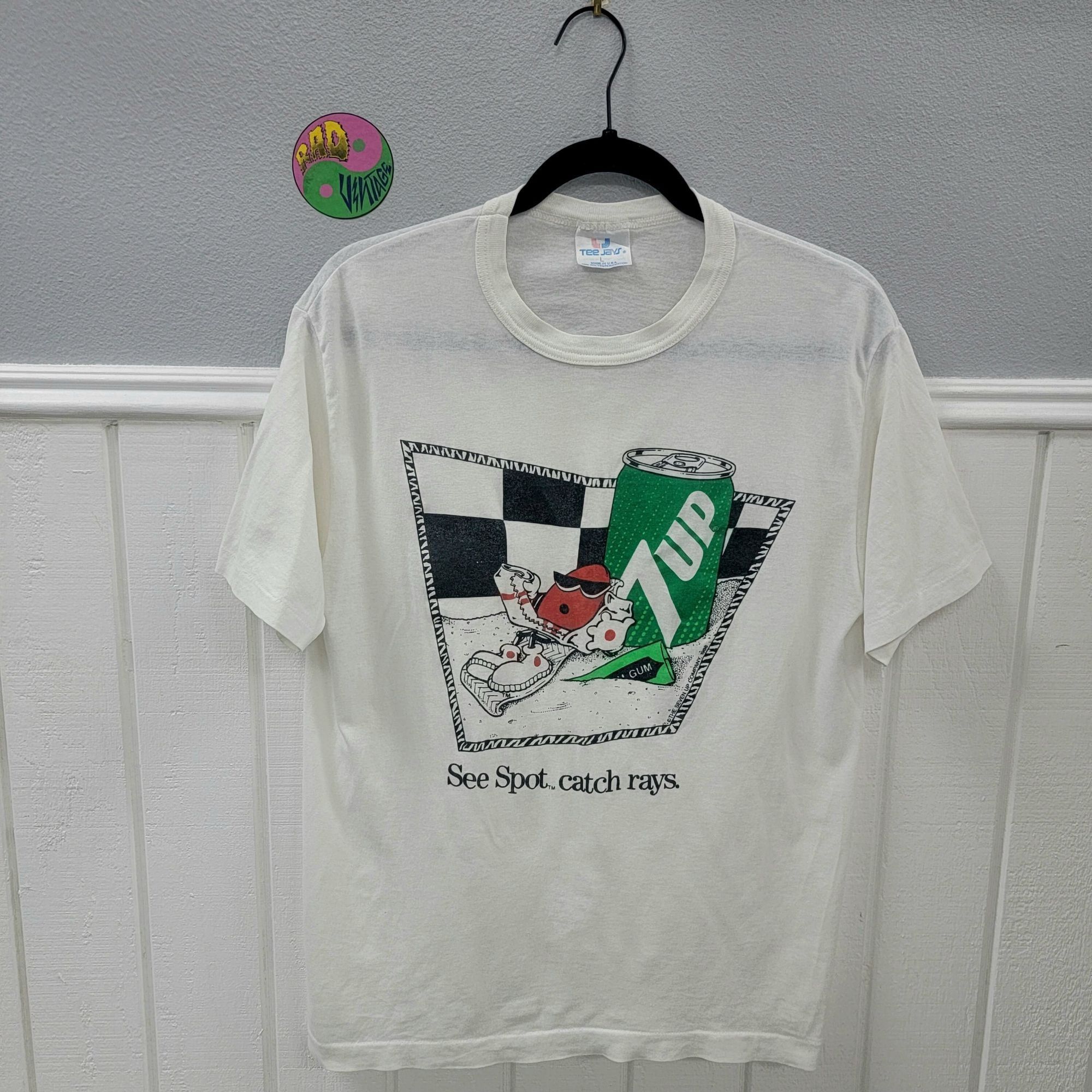 Vintage Vintage 1988 See Spot Catch Rays 7up Soda T-shirt | Size: L ...