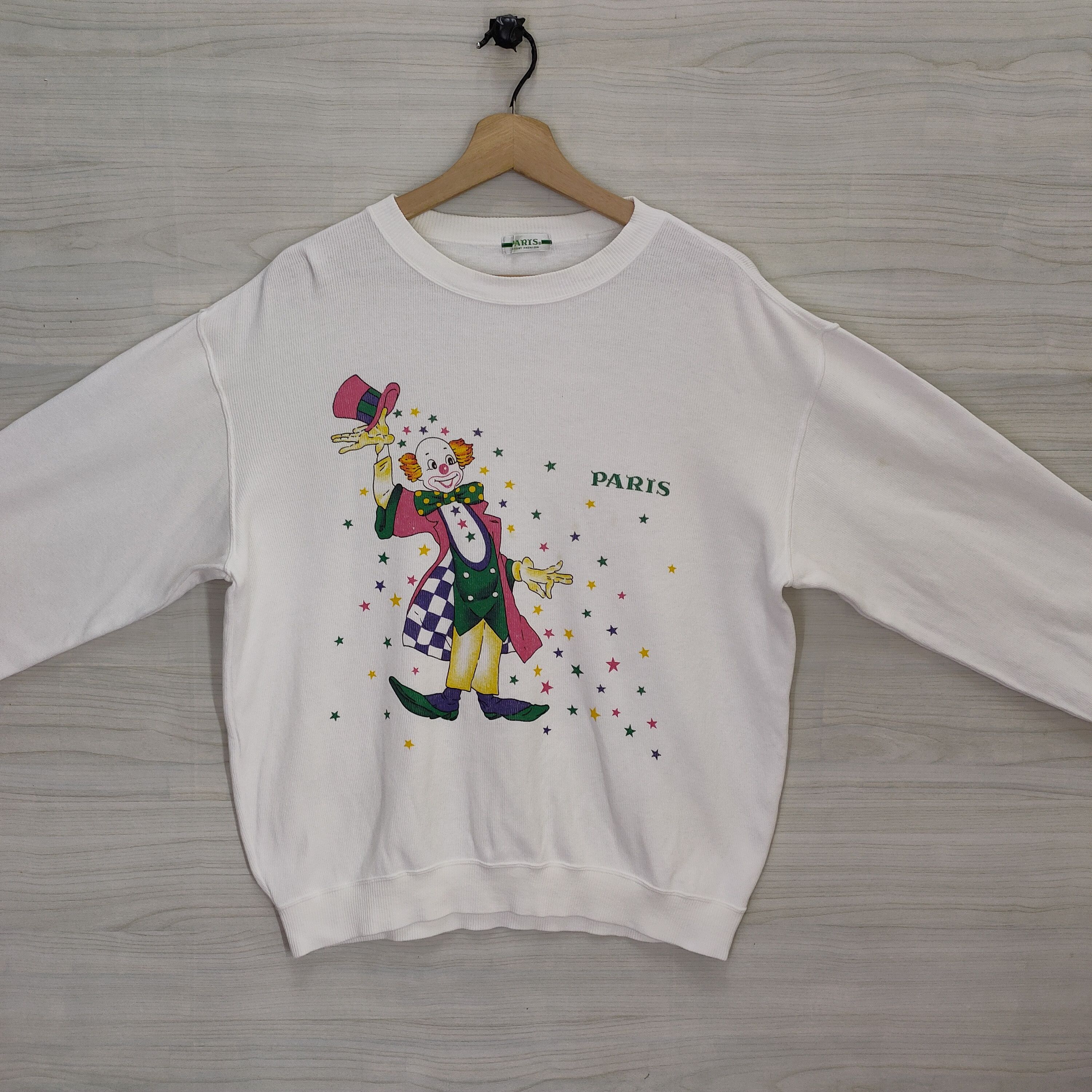 Designer × Vintage Vtg Martine Rose Clown, Vintage Paris Sweater Size US L / EU 52-54 / 3 - 2 Thumbnail