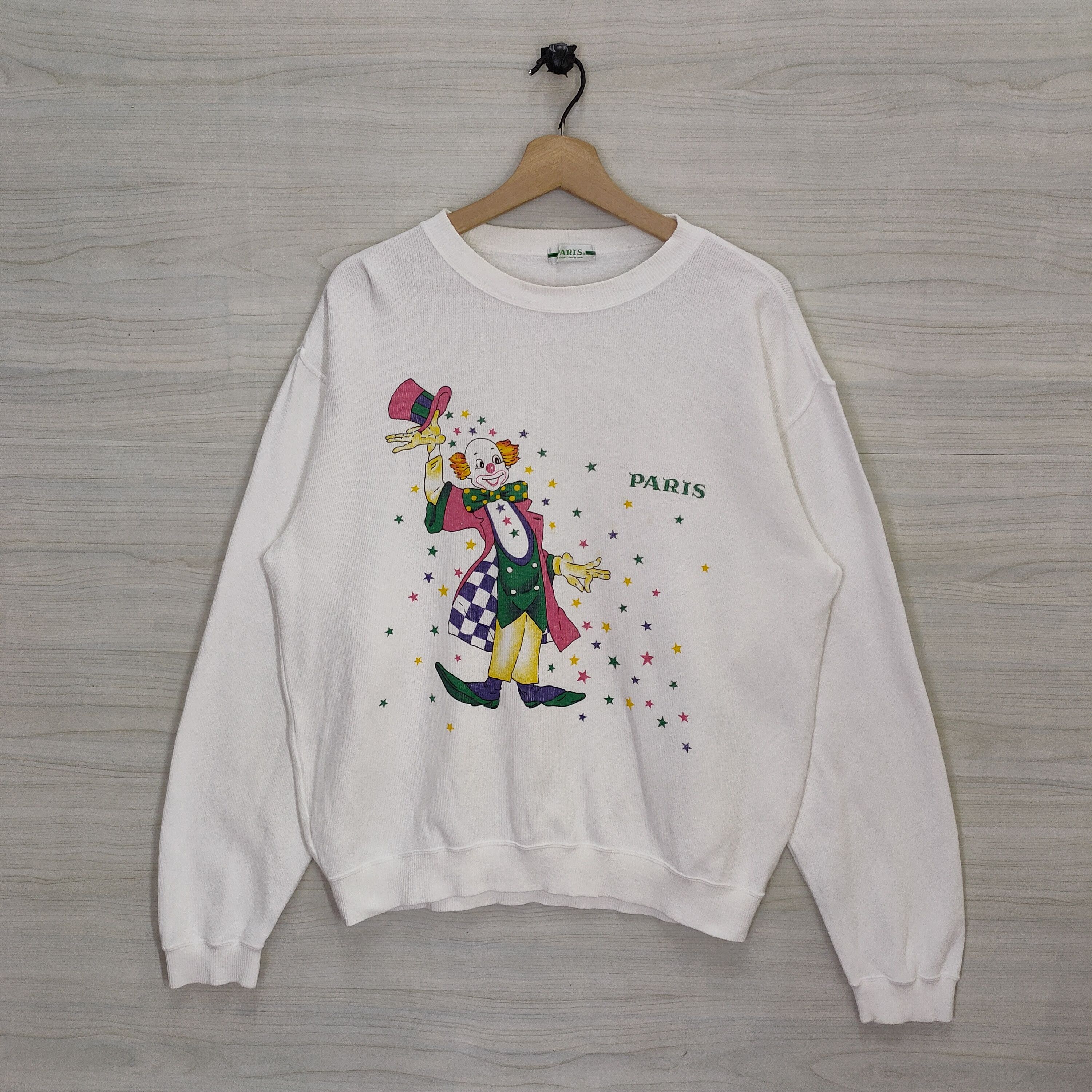 Designer × Vintage Vtg Martine Rose Clown, Vintage Paris Sweater Size US L / EU 52-54 / 3 - 1 Thumbnail