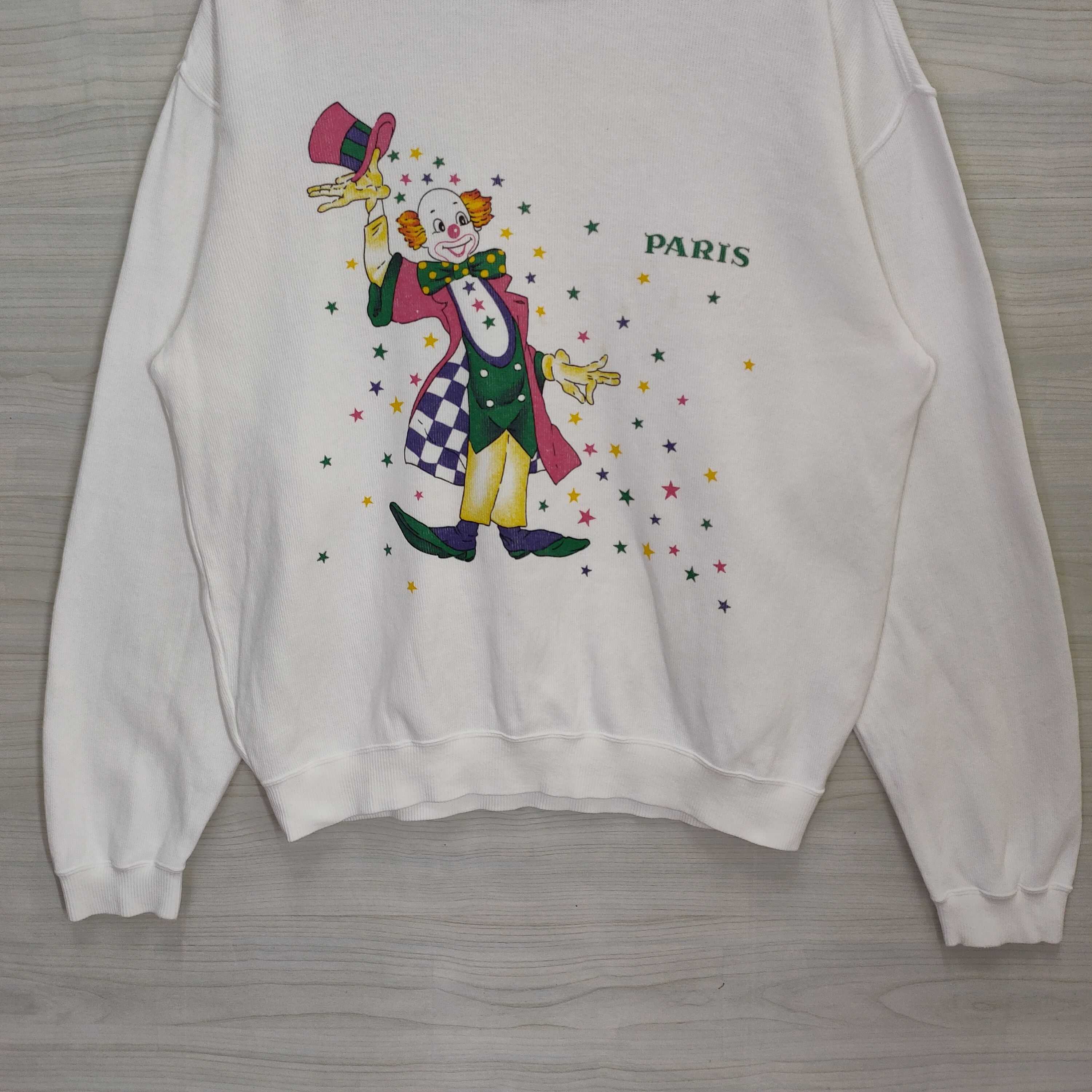 Designer × Vintage Vtg Martine Rose Clown, Vintage Paris Sweater Size US L / EU 52-54 / 3 - 5 Thumbnail