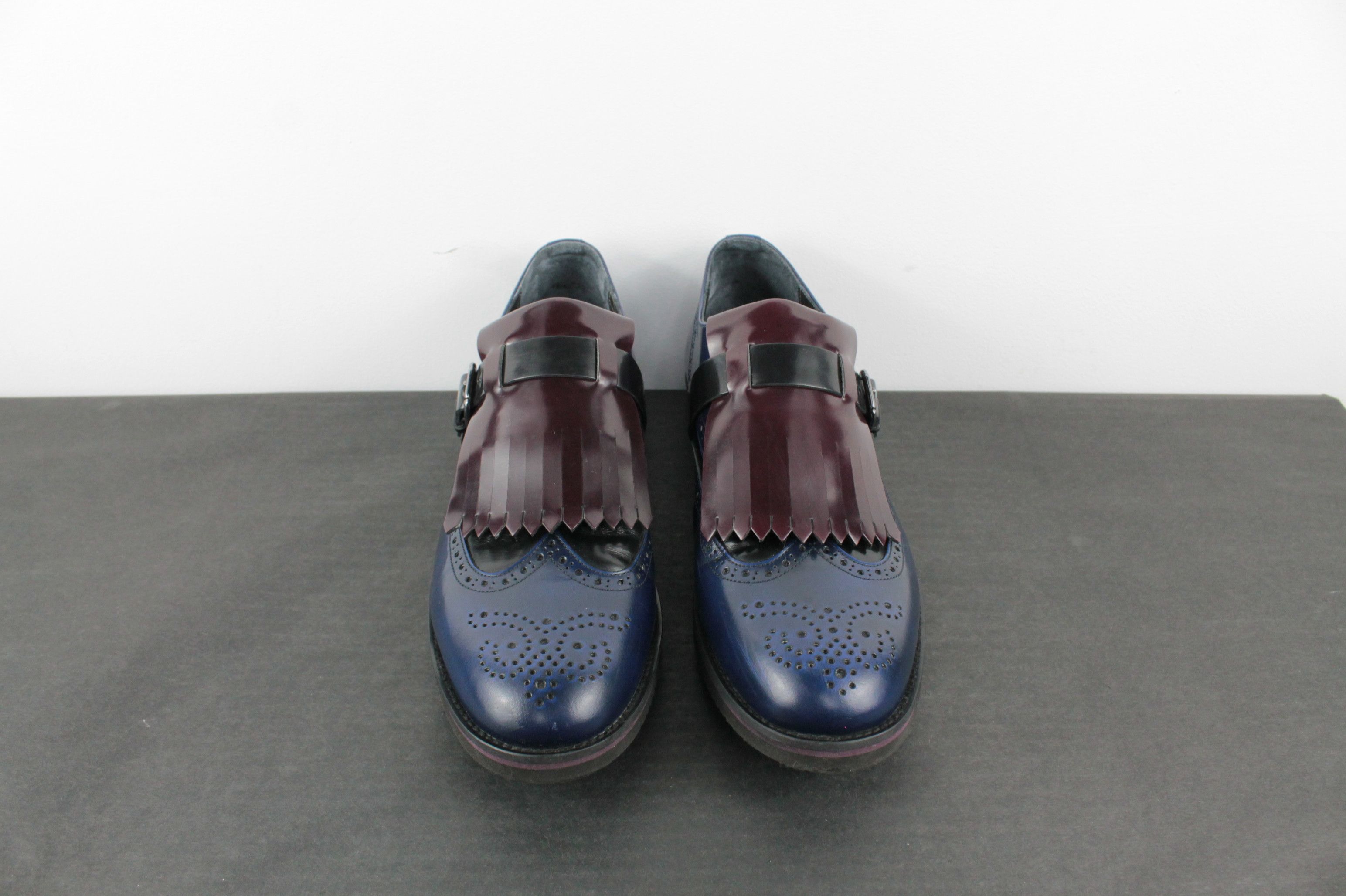Designer × Leather × NAVYBOOT Navyboot Extralight Leather Tassel Brogue Shoes With Strap Size US 8 / EU 41 - 2 Thumbnail