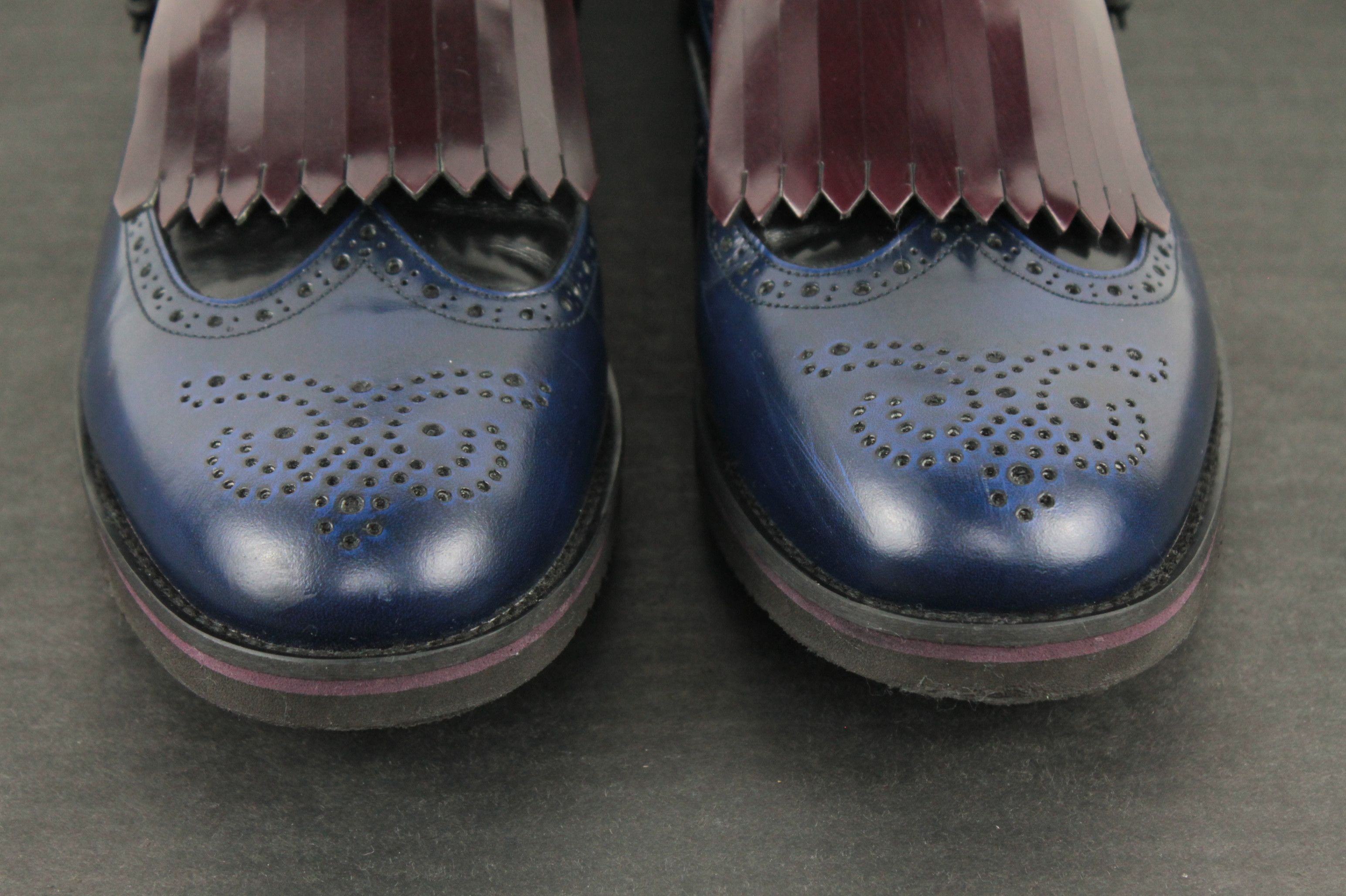 Designer × Leather × NAVYBOOT Navyboot Extralight Leather Tassel Brogue Shoes With Strap Size US 8 / EU 41 - 3 Thumbnail