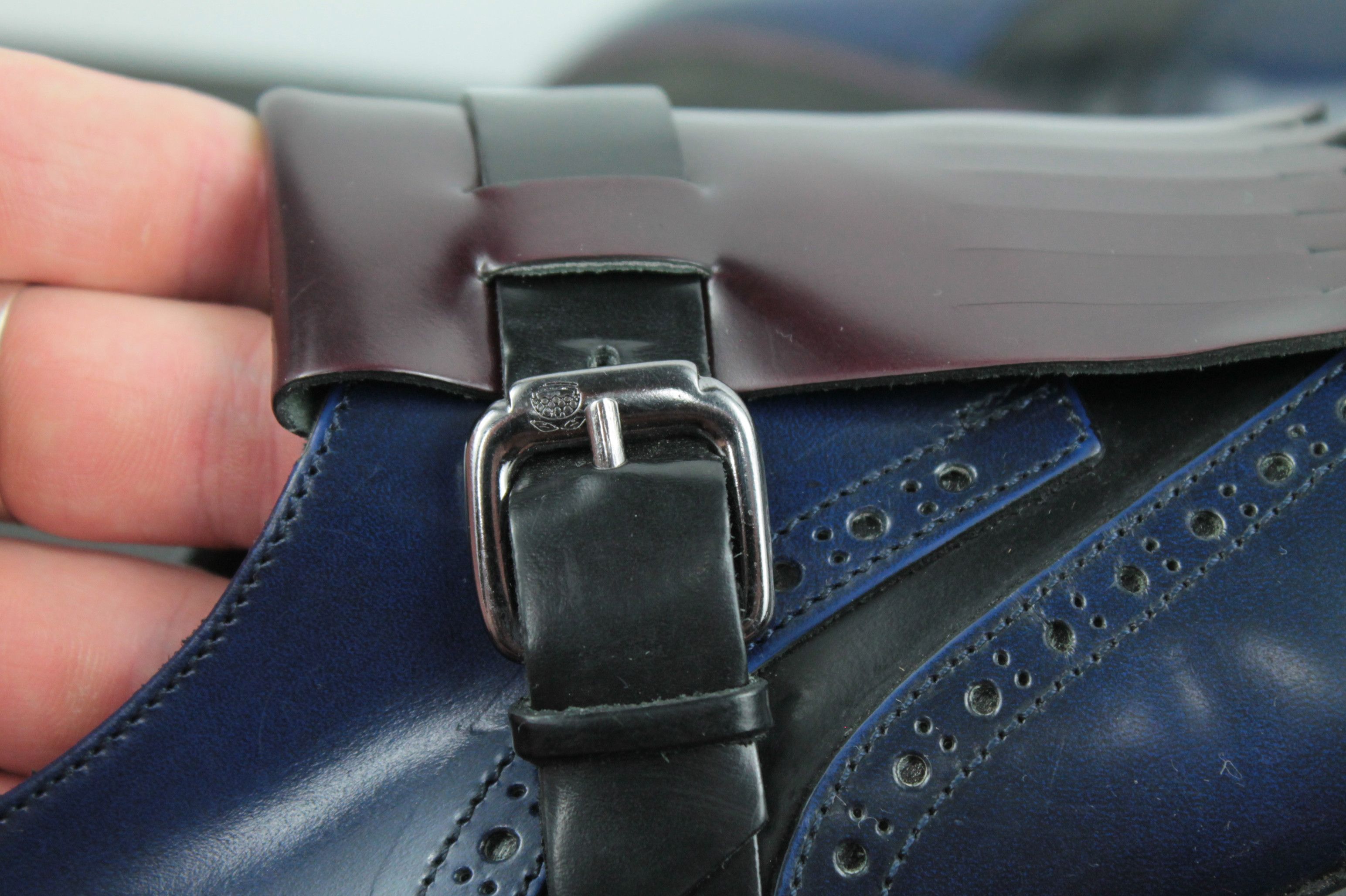 Designer × Leather × NAVYBOOT Navyboot Extralight Leather Tassel Brogue Shoes With Strap Size US 8 / EU 41 - 9 Thumbnail