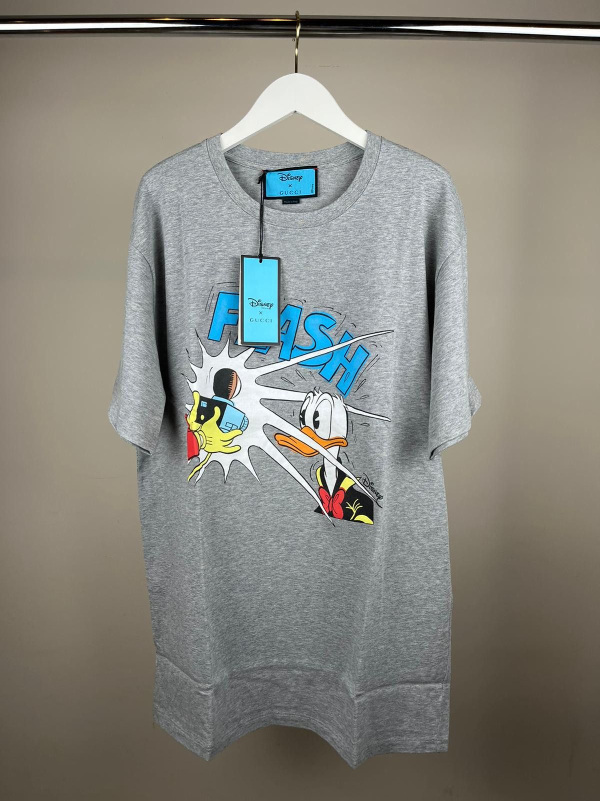 Gucci Grey Disney Edition Donald Duck 'Flash' T-Shirt for Men