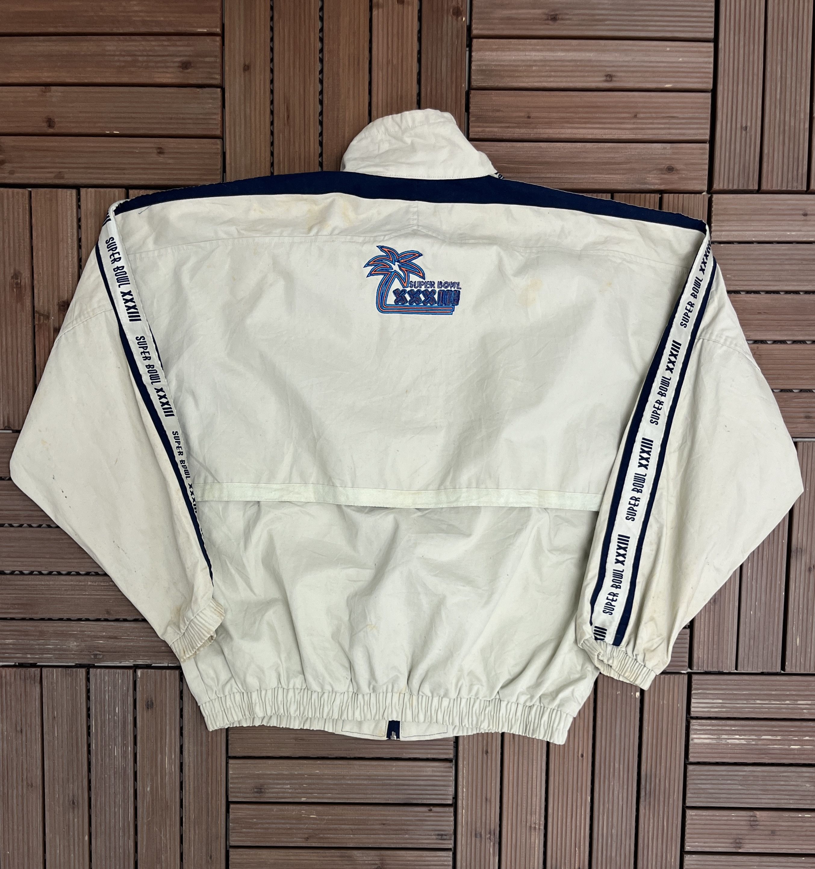 Pro Player × Vintage Super Bowl XXXIII Vintage Graphic Windbreaker Jacket Size US L / EU 52-54 / 3 - 4 Thumbnail