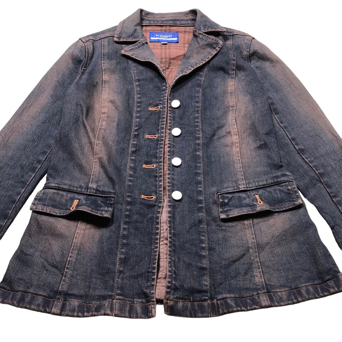 Vtg Burberry Blue Label Denim Jacket