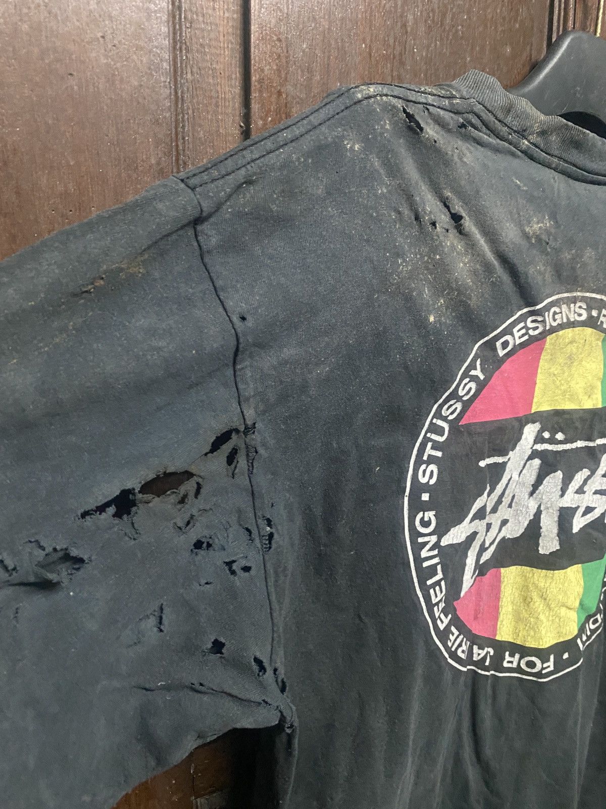 Stussy × Vintage VINTAGE STUSSY ROOT REGGAE DESTROY DISTRESSED DESIGN Size US L / EU 52-54 / 3 - 4 Thumbnail