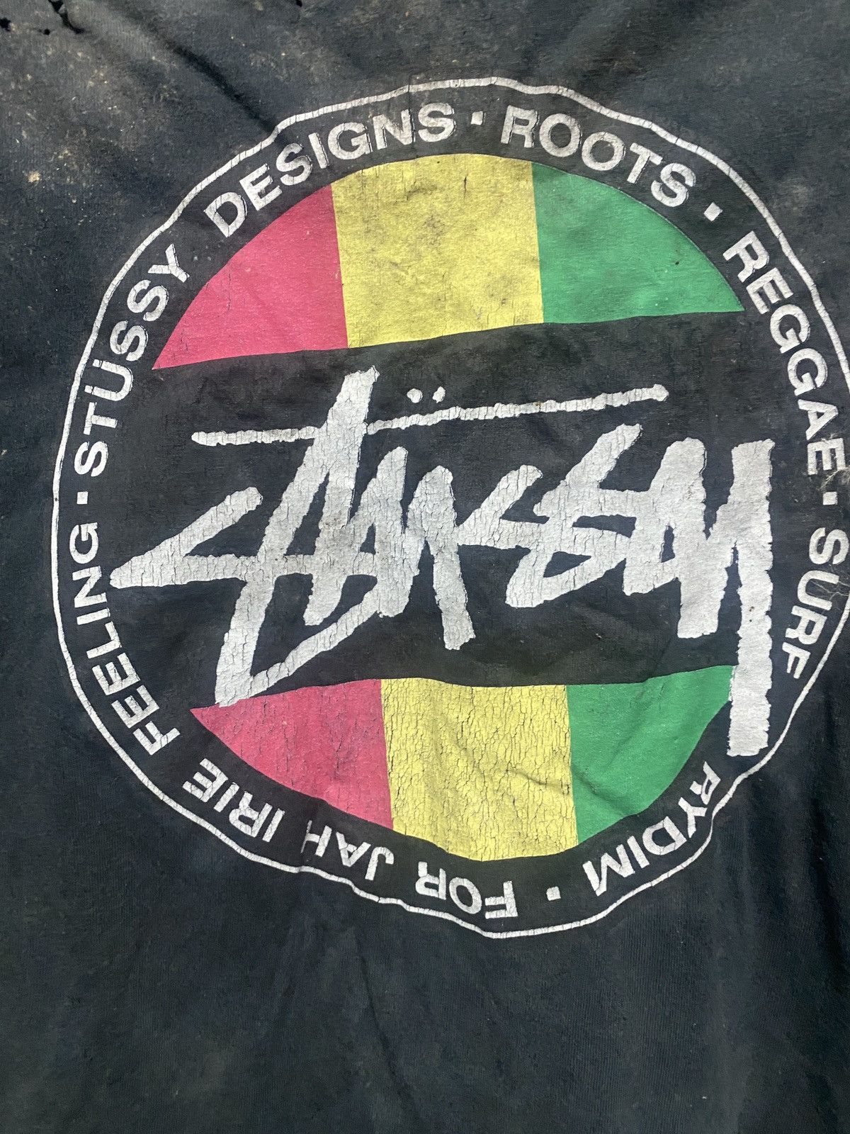 Stussy × Vintage VINTAGE STUSSY ROOT REGGAE DESTROY DISTRESSED DESIGN Size US L / EU 52-54 / 3 - 5 Thumbnail