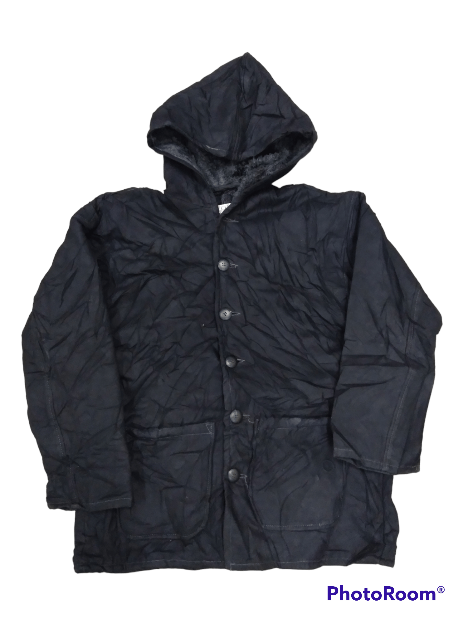 image of Made In USA x Vintage Duck Canvas Workwear Double Pocketes Heavy Jackets in Black (Size Medium)