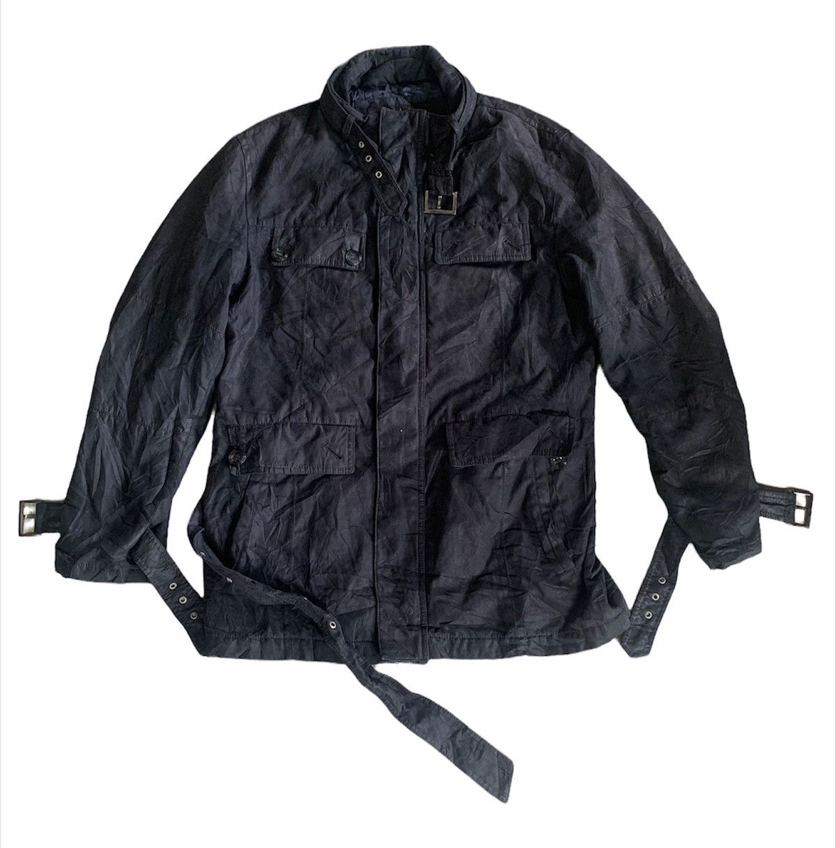 Suede Seig Fahrenheit bondage punk style long jacket
