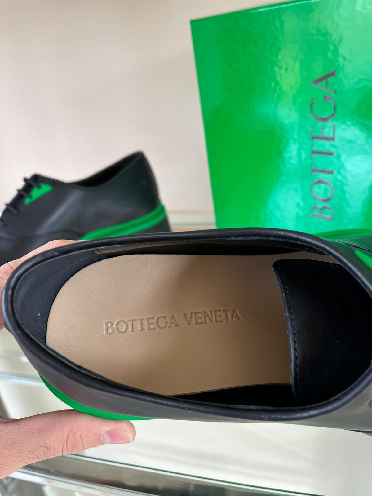 Bottega Veneta Military Calf Lace Up Boots Low in Black / Green Size US 8 / EU 41 - 12 Thumbnail