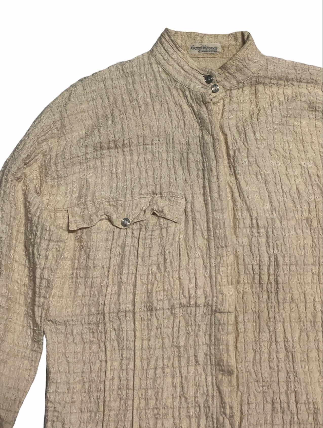 Vintage 80s Gianni Versace beige flannel made in Italy Size US M / EU 48-50 / 2 - 3 Thumbnail