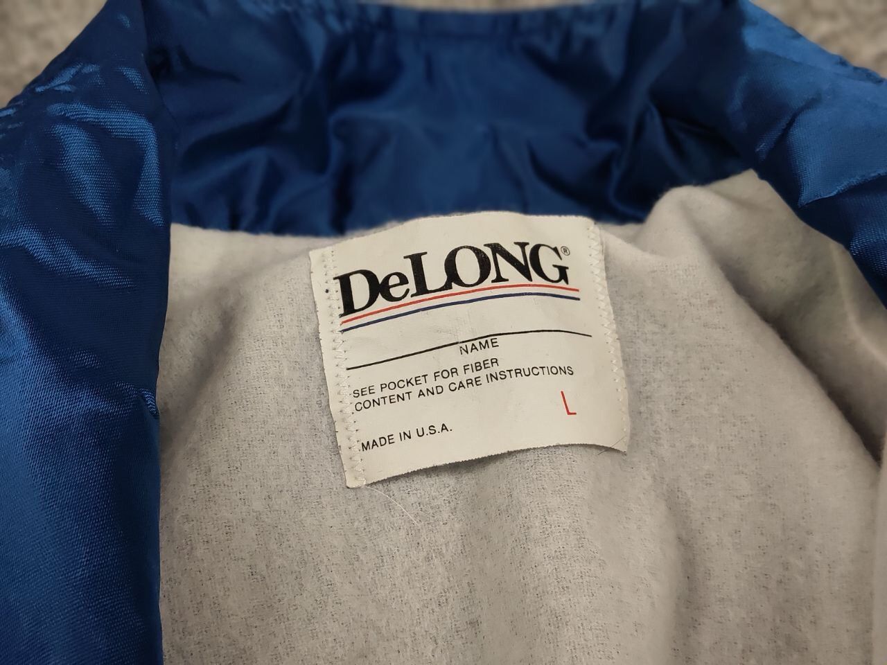 Delong Vintage 90' Delong Light Blue Bomber Jacket Club of U.S. Car Size US L / EU 52-54 / 3 - 18 Thumbnail