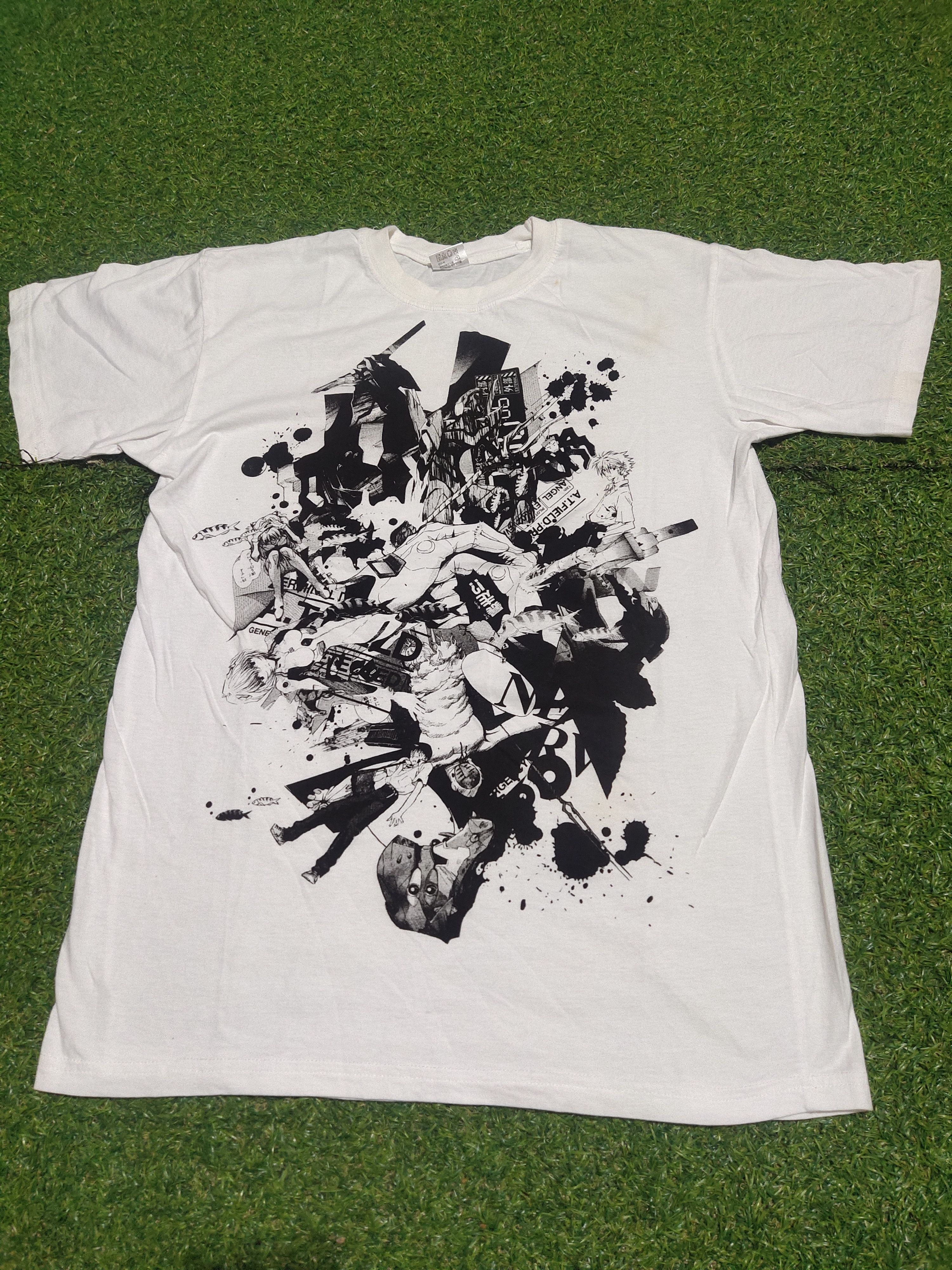 image of Anima x Movie Vintage Evangelion Anime Movie in White, Men's (Size Medium)