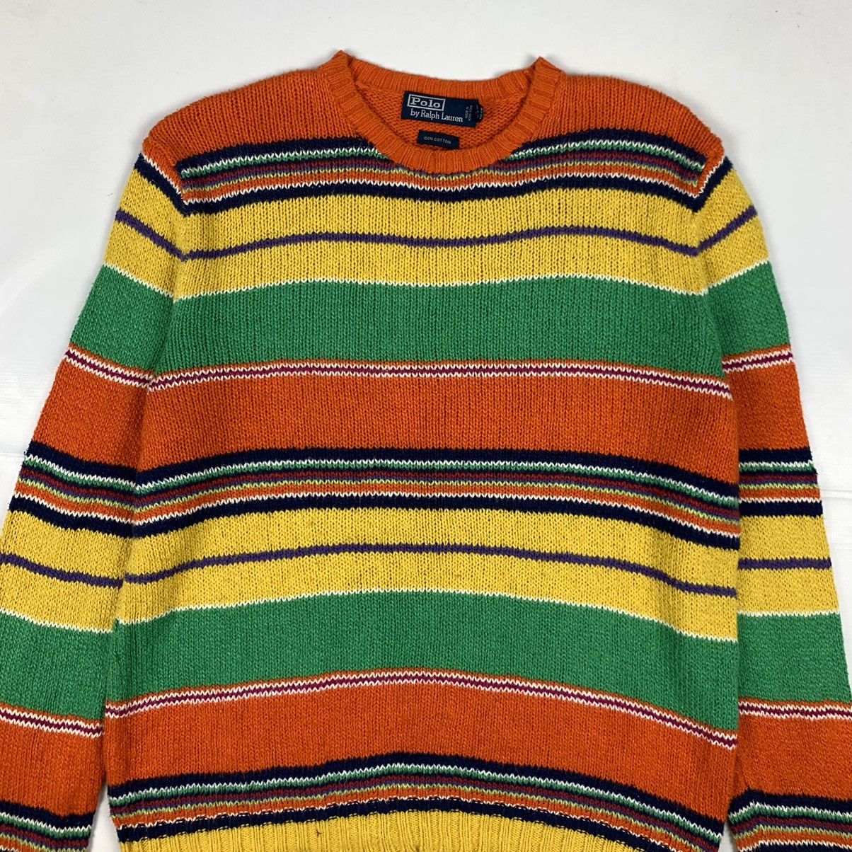 Designer × Polo Ralph Lauren × Vintage Vintage Polo Ralph Lauren Stripe Knitwear Size US XL / EU 56 / 4 - 4 Thumbnail