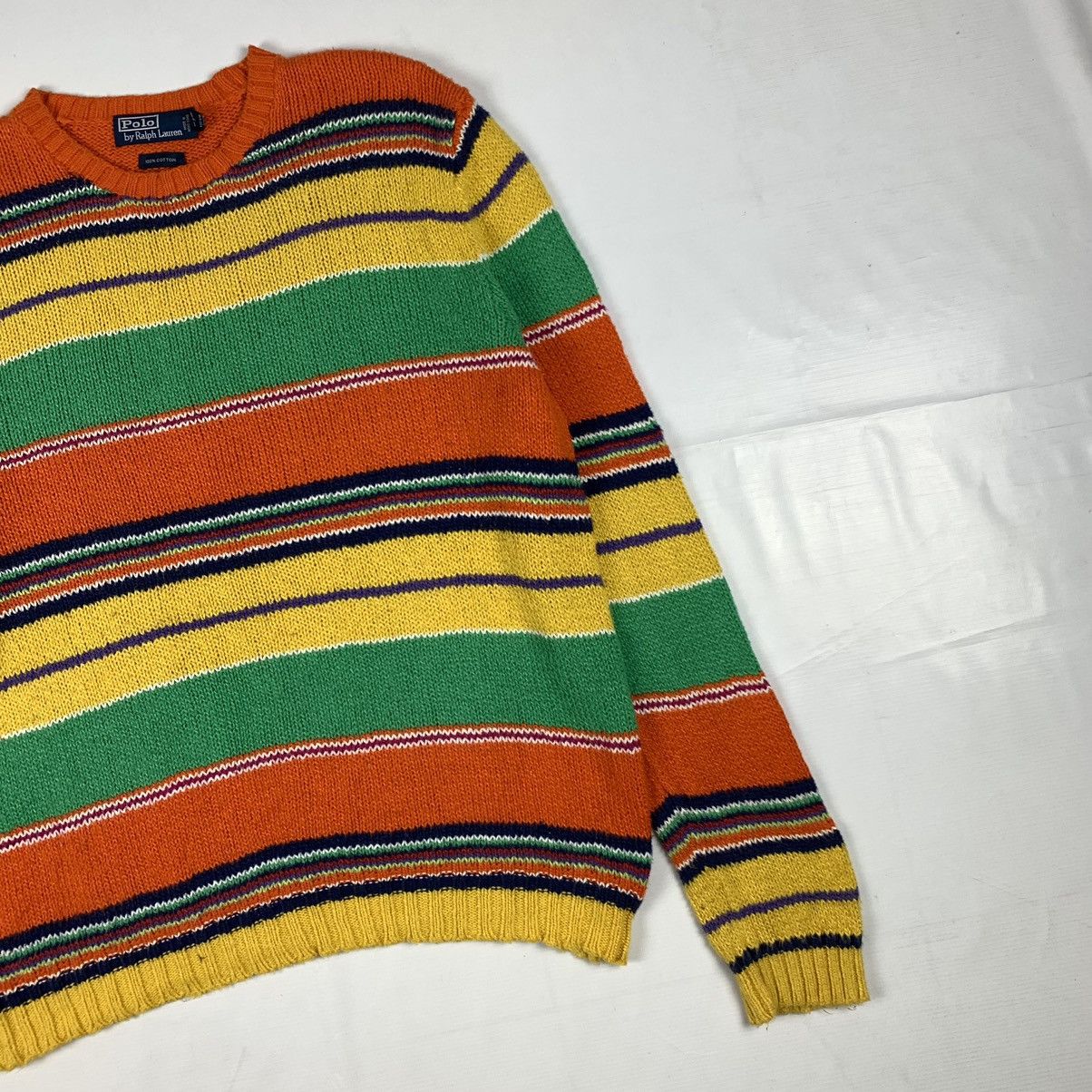 Designer × Polo Ralph Lauren × Vintage Vintage Polo Ralph Lauren Stripe Knitwear Size US XL / EU 56 / 4 - 3 Thumbnail