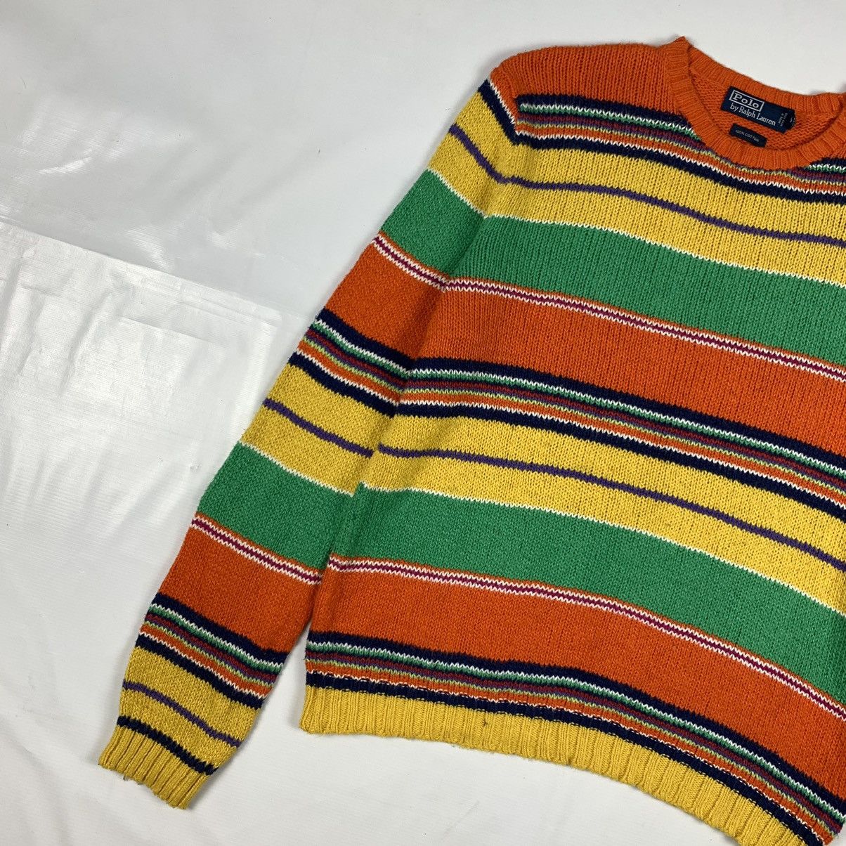 Designer × Polo Ralph Lauren × Vintage Vintage Polo Ralph Lauren Stripe Knitwear Size US XL / EU 56 / 4 - 2 Thumbnail