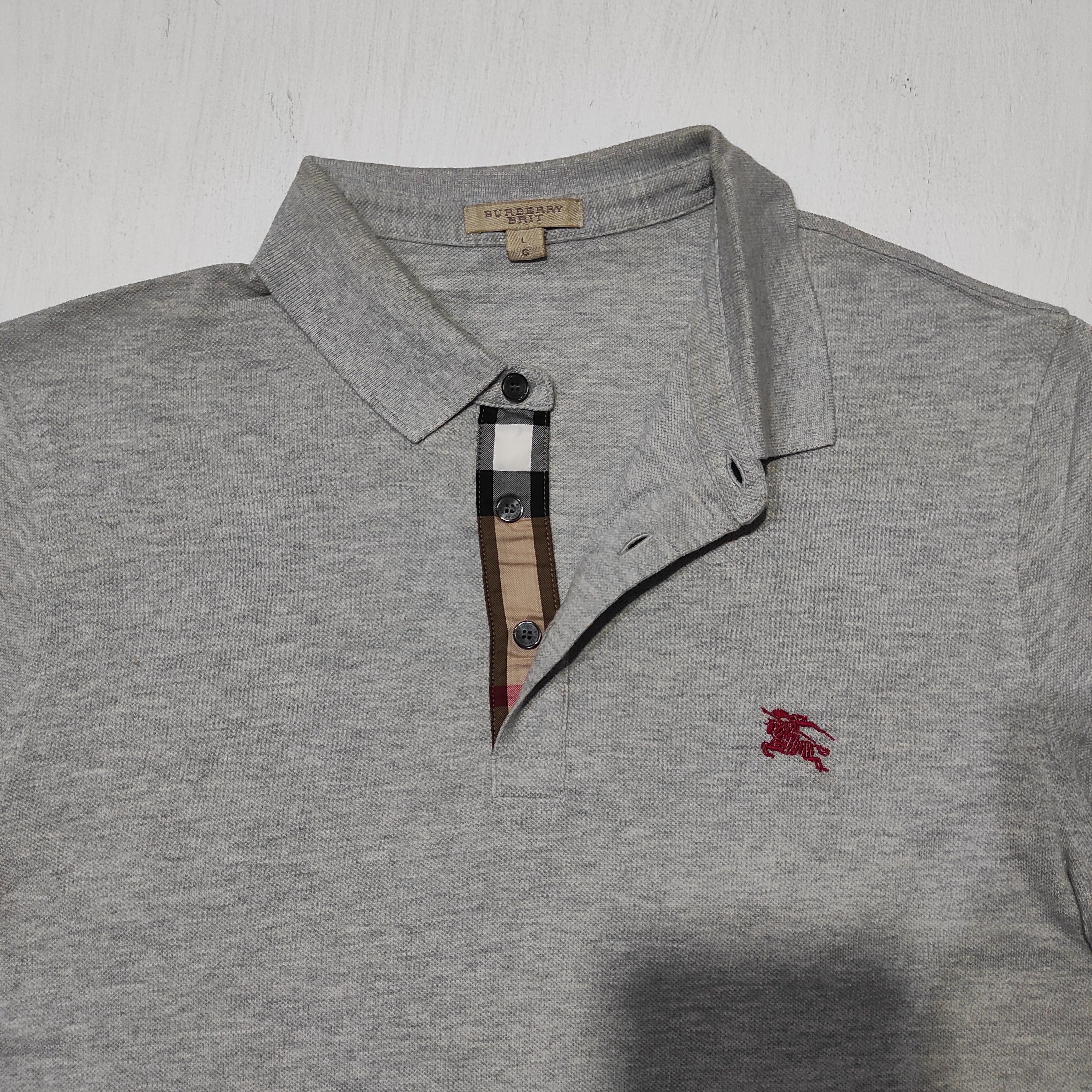 Burberry Burberry Brit Polo Shirt Nova Check Grey size L Size US M / EU 48-50 / 2 - 3 Thumbnail