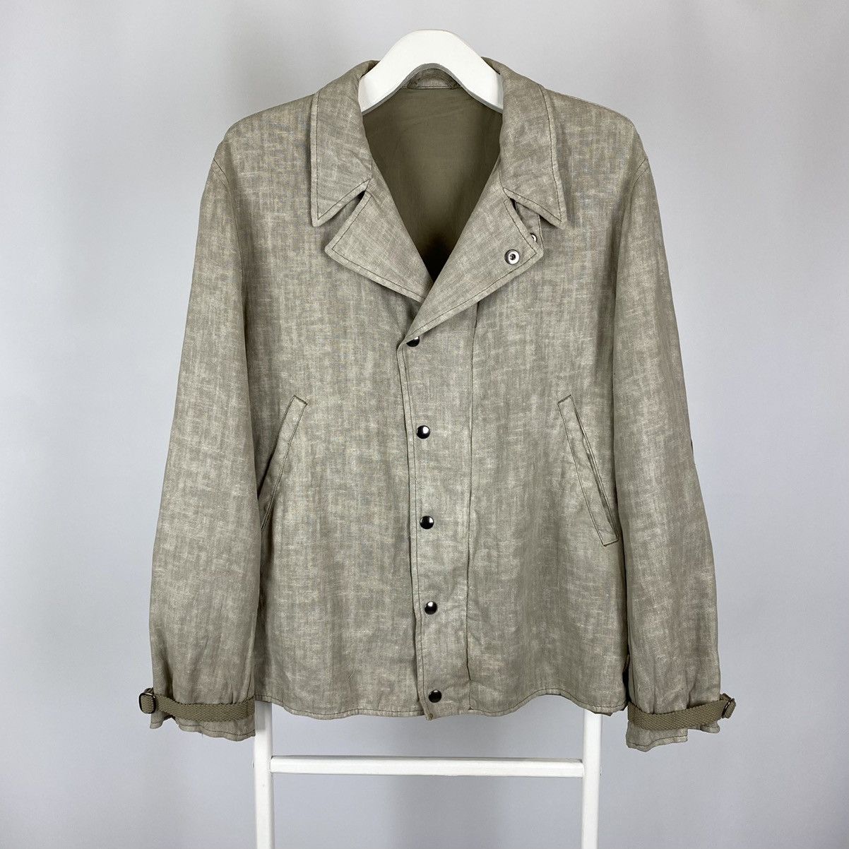 Emporio Armani Emporio Armani Hand Painted Linen Canvas Jacket Size US L / EU 52-54 / 3 - 3 Thumbnail