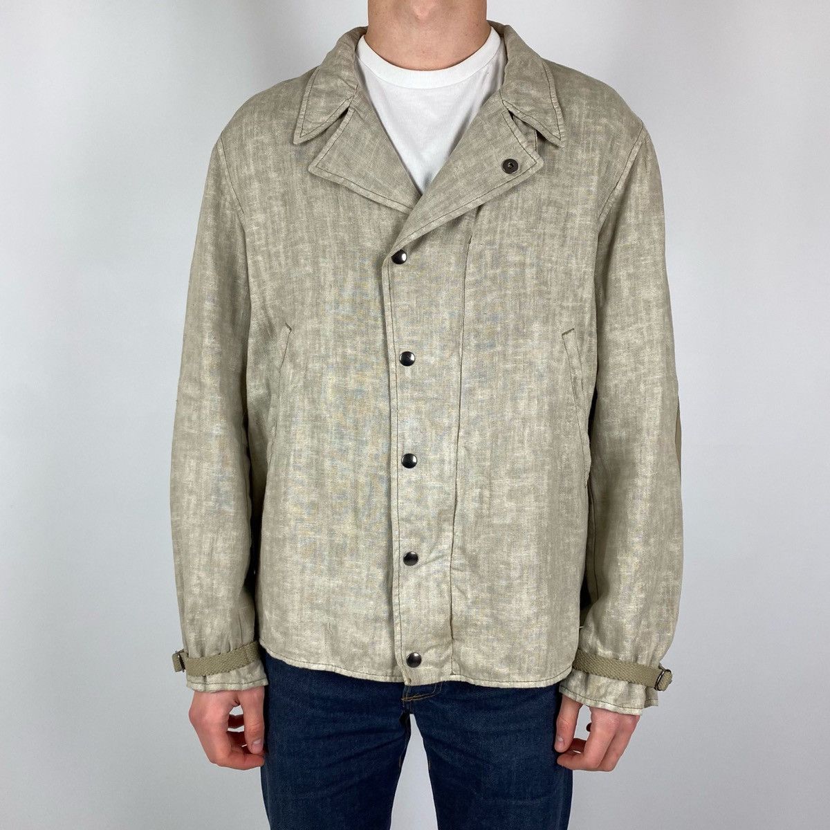 Emporio Armani Emporio Armani Hand Painted Linen Canvas Jacket Size US L / EU 52-54 / 3 - 1 Thumbnail